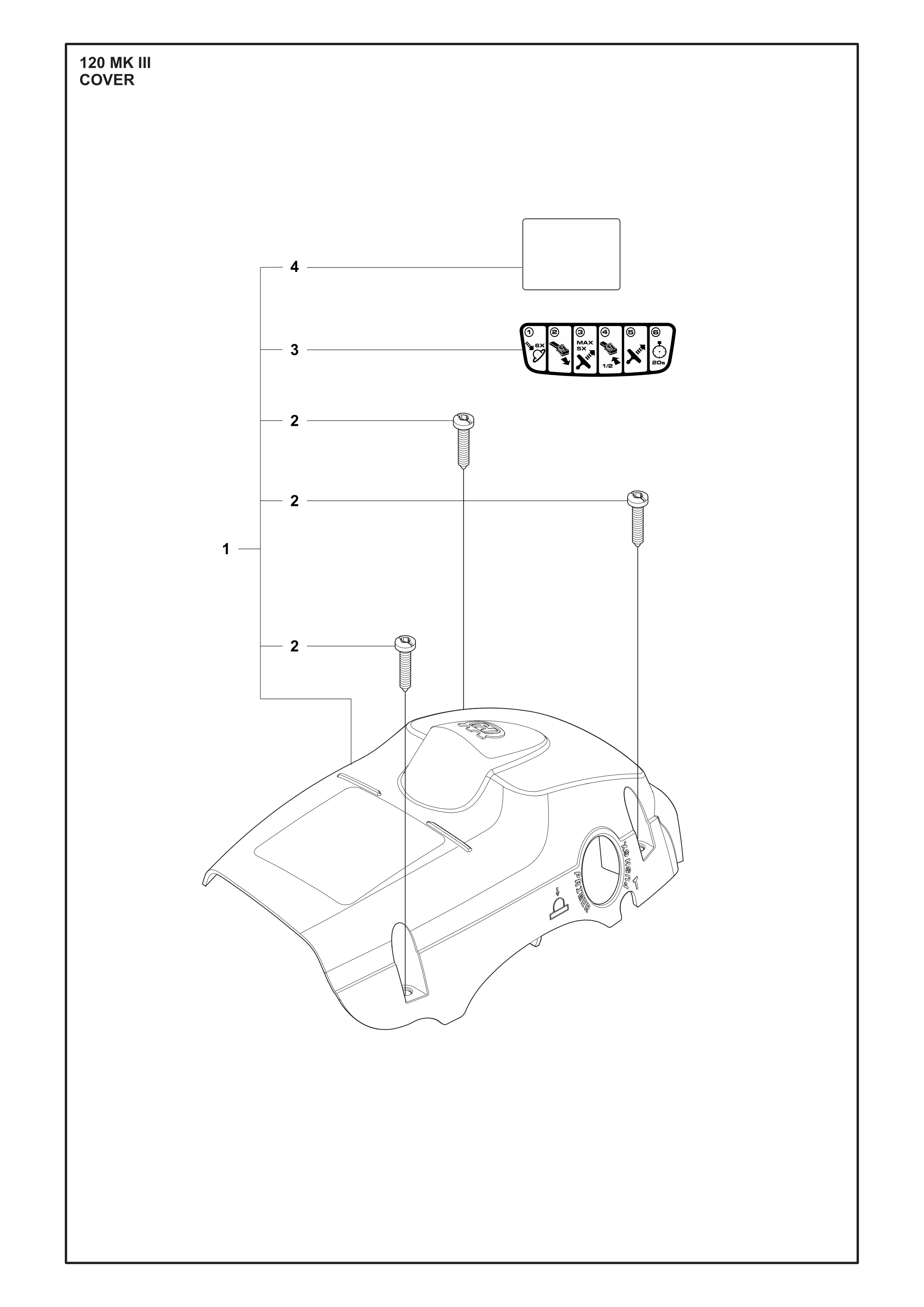 Despiece de TAPA — Motosierra 120