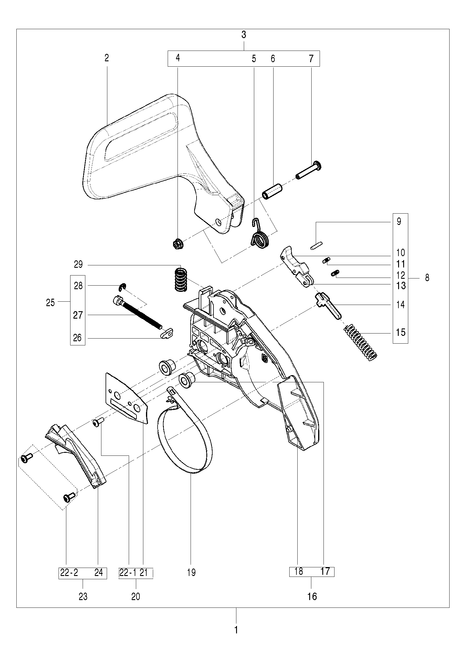 Despiece de FRENO DE CADENA — Motosierra 125