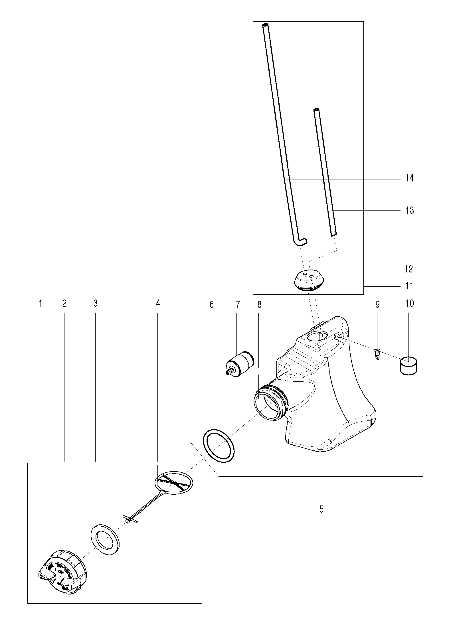 Despiece de DEPOSITO DE COMBUSTIBLE — Motosierra 125