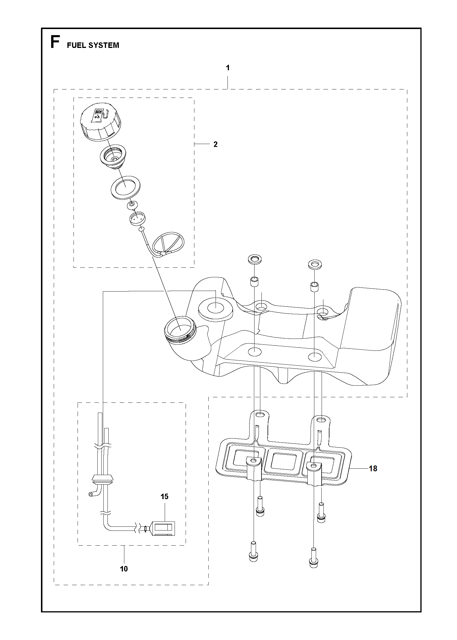 Despiece de SISTEMA DE COMBUSTIBLE — Desmalezadora 131R