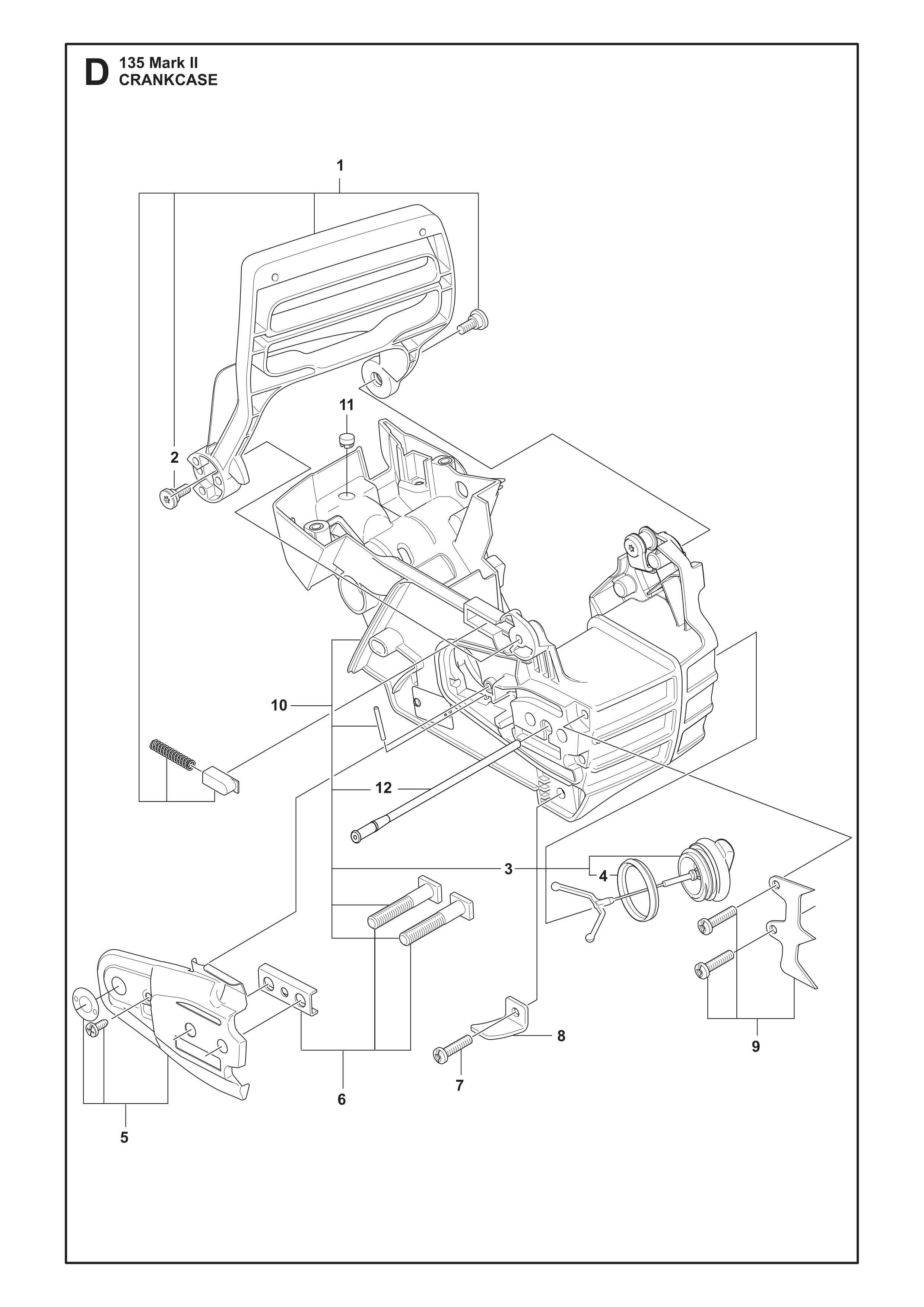 Despiece de CARTER — Motosierra 135 Mark II