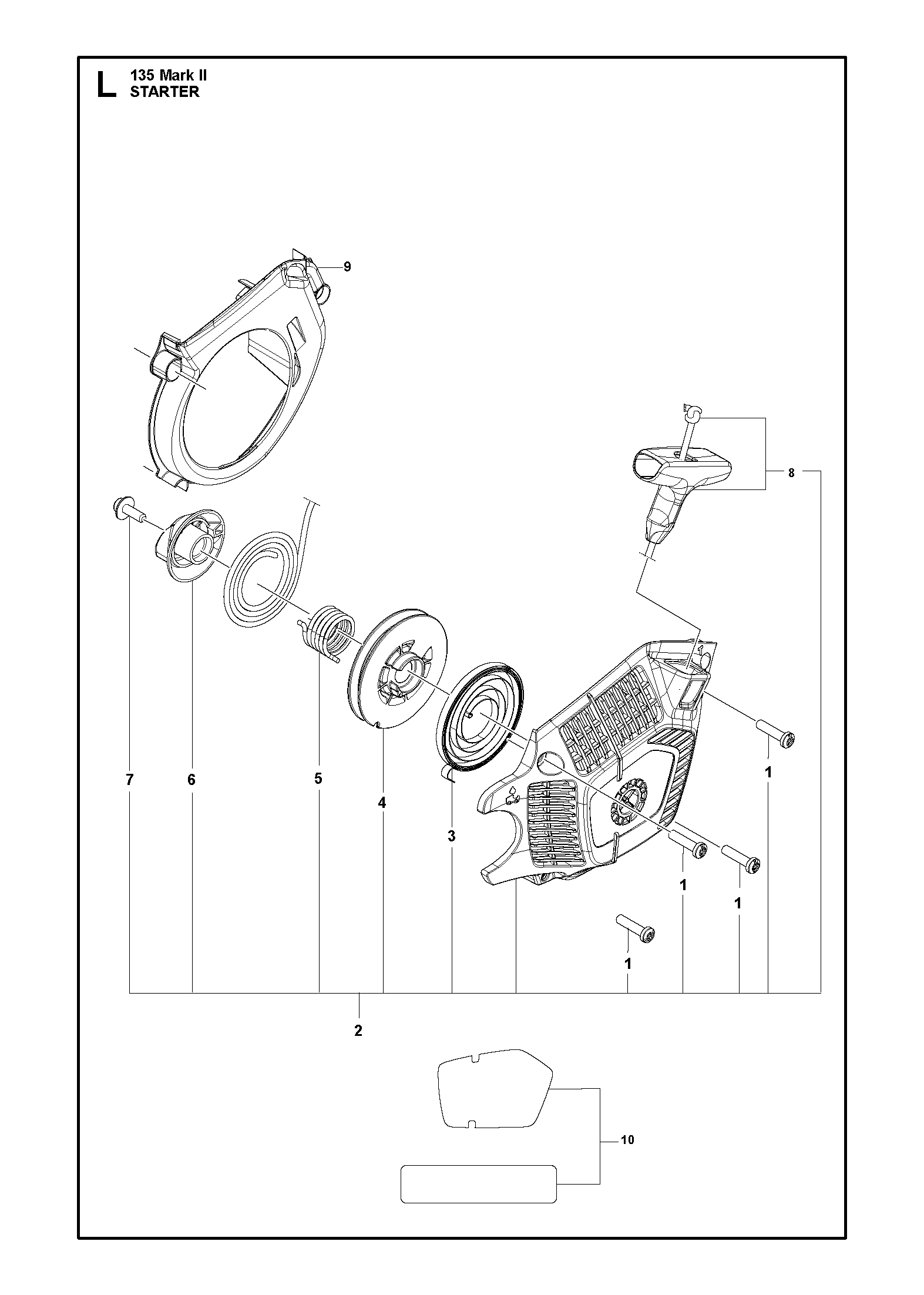 Despiece de ARRANCADOR — Motosierra 135 Mark II