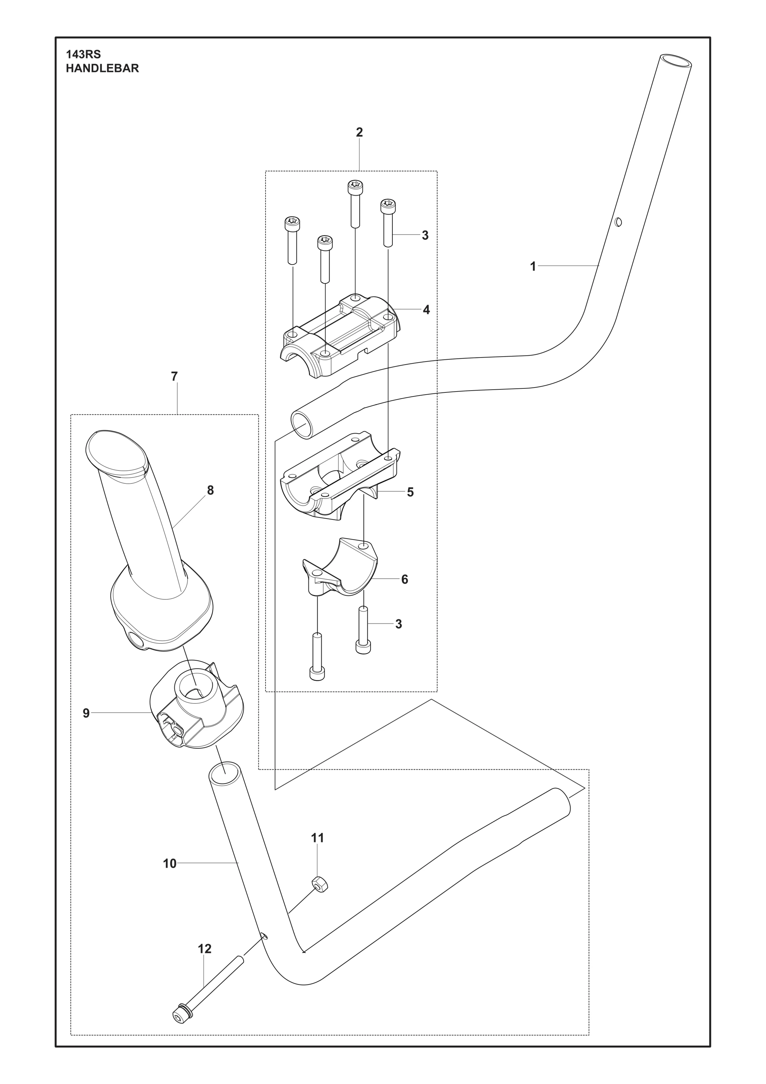 Despiece de ASA — Desmalezadora Husqvarna 143RS