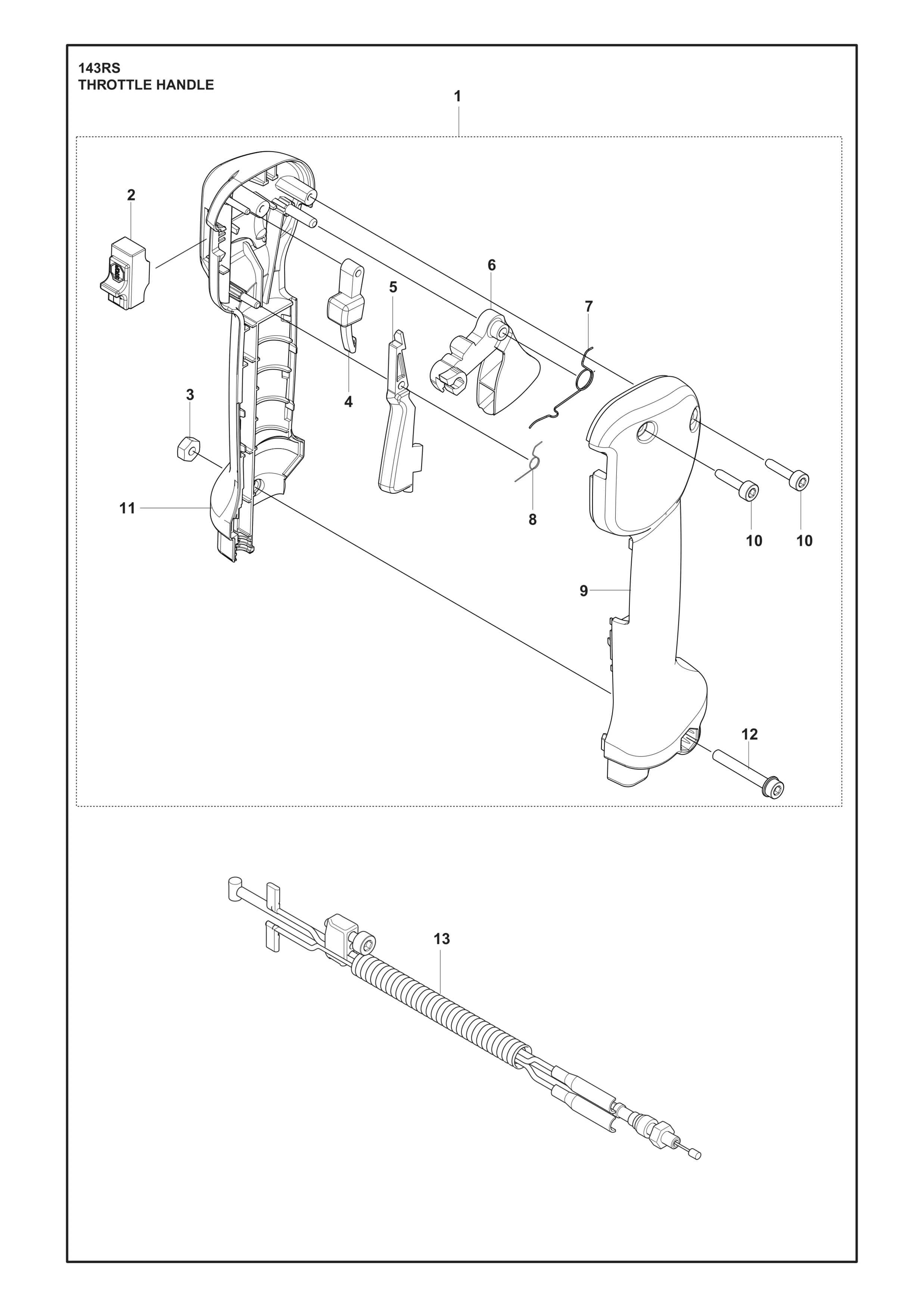 Despiece de MANDOS DE ACELERADOR — Desmalezadora Husqvarna 143RS