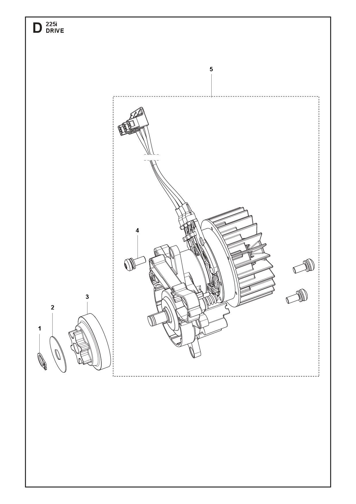 Despiece de TRANSMISIÓN — Motosierra a batería 225i