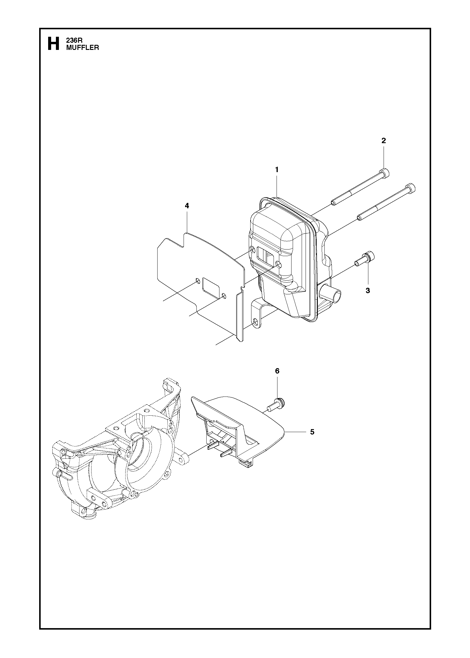 Despiece de SILENCIADOR — Desmalezadora Husqvarna 236R