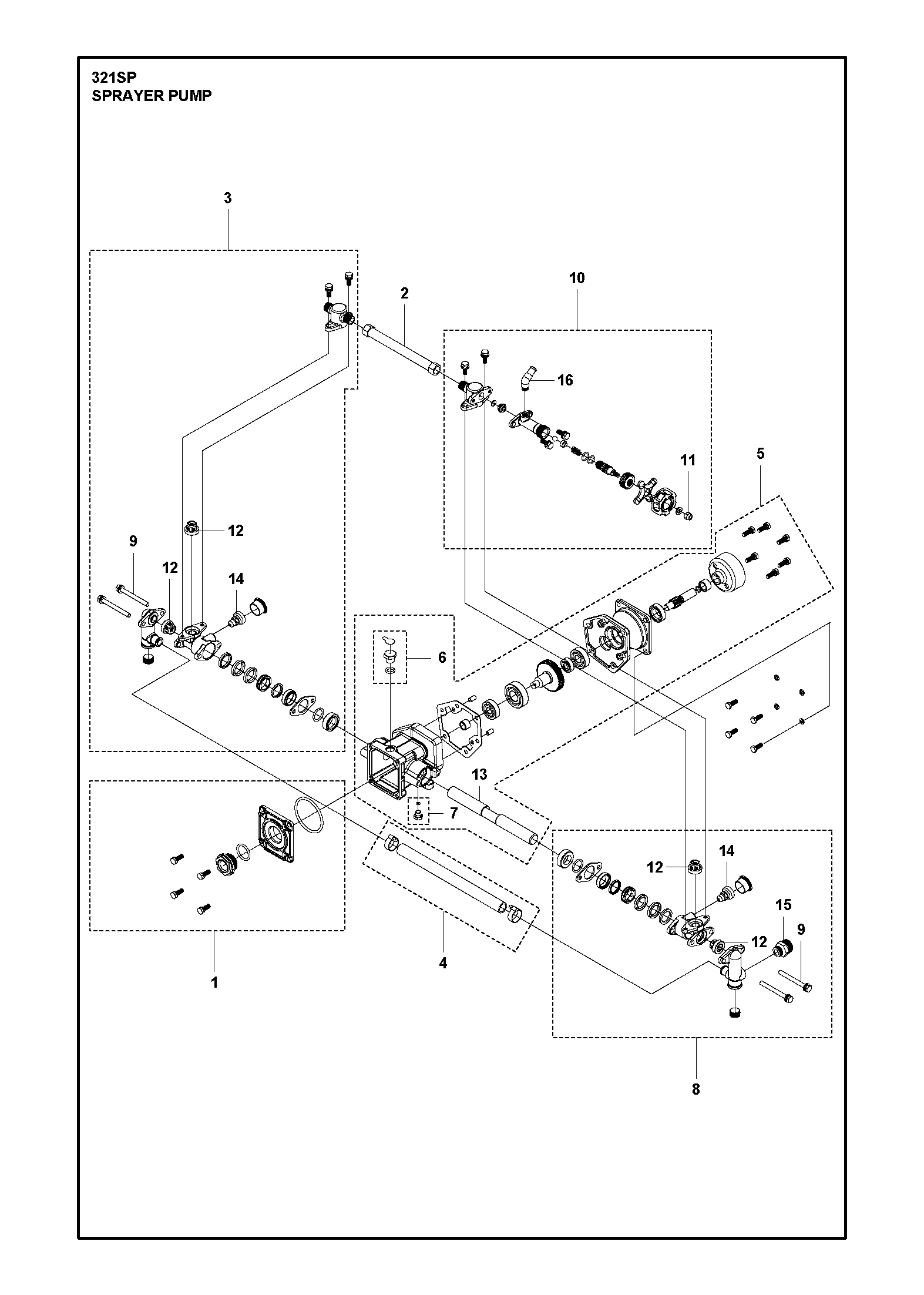 Despiece de PUMP — Pulverizador estacionario 321 SP