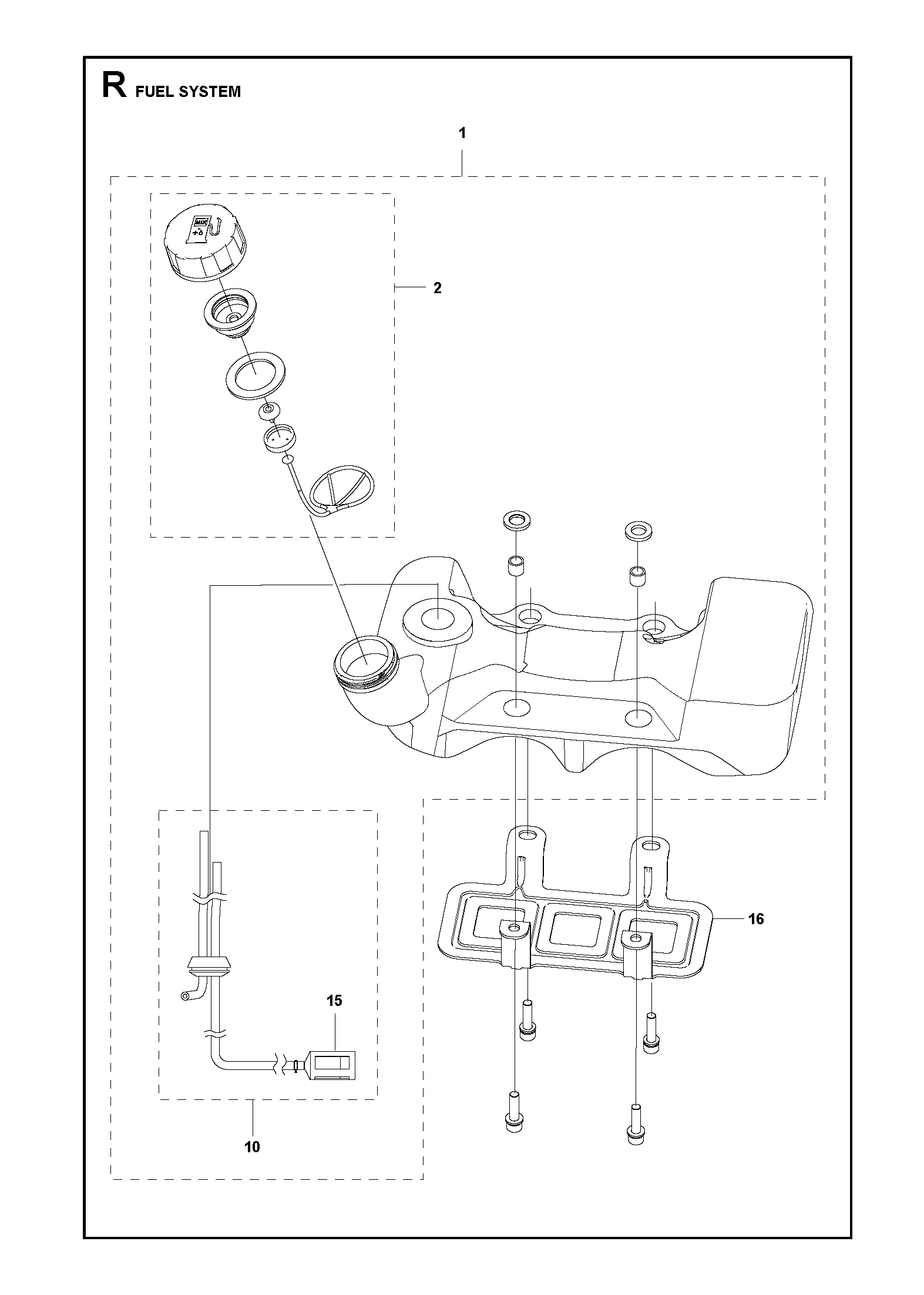 Despiece de SISTEMA DE COMBUSTIBLE — Desmalezadora 331R