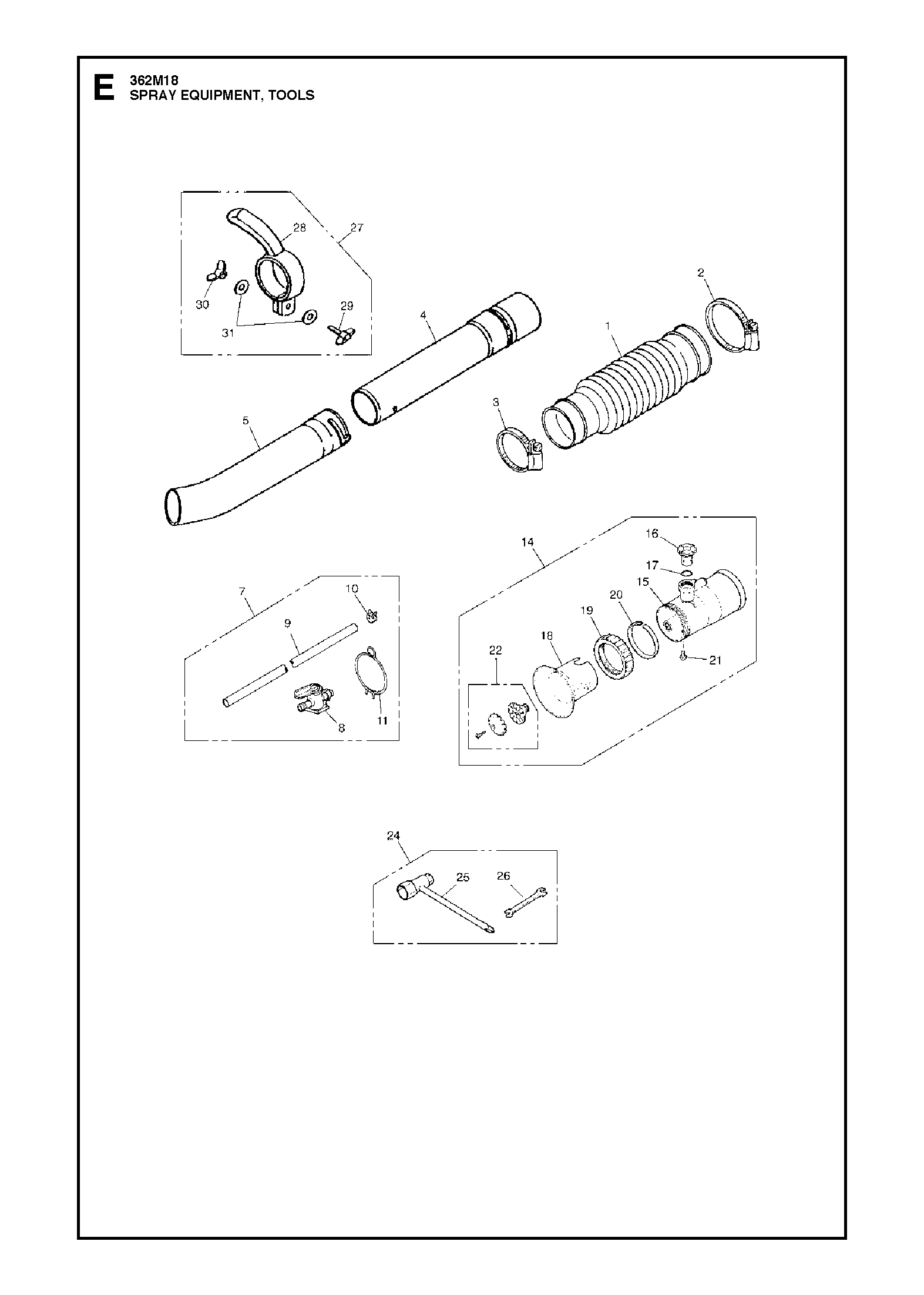 Despiece de SISTEMA DE PULVERIZAR — Fumigador 362 M18