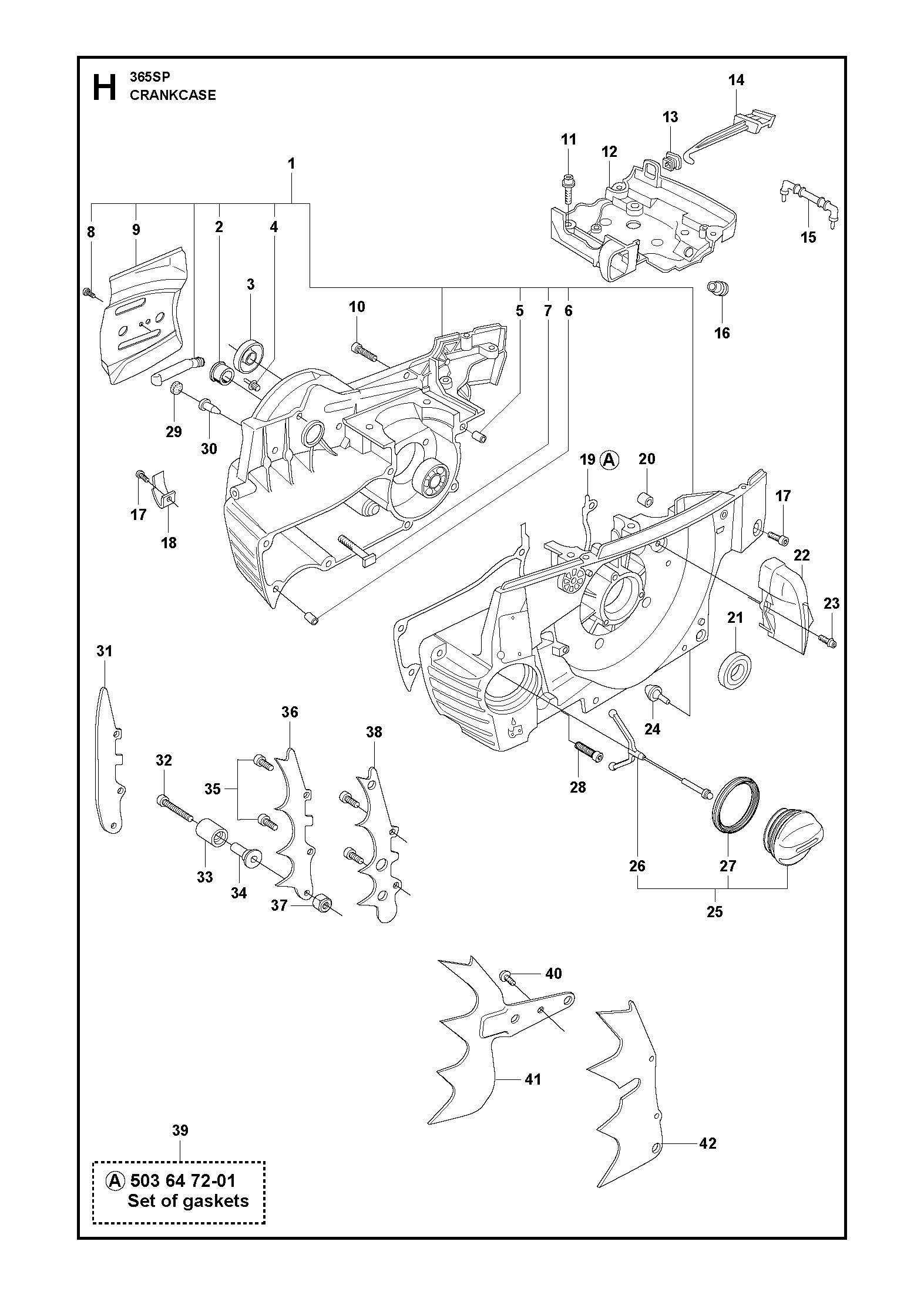 Despiece de CARTER — Motosierra 365