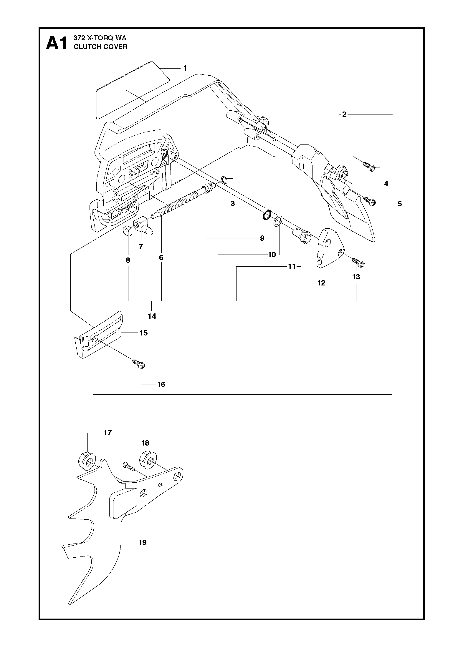 Despiece de TAPA DE EMBRAGUE — Motosierra 372 XP
