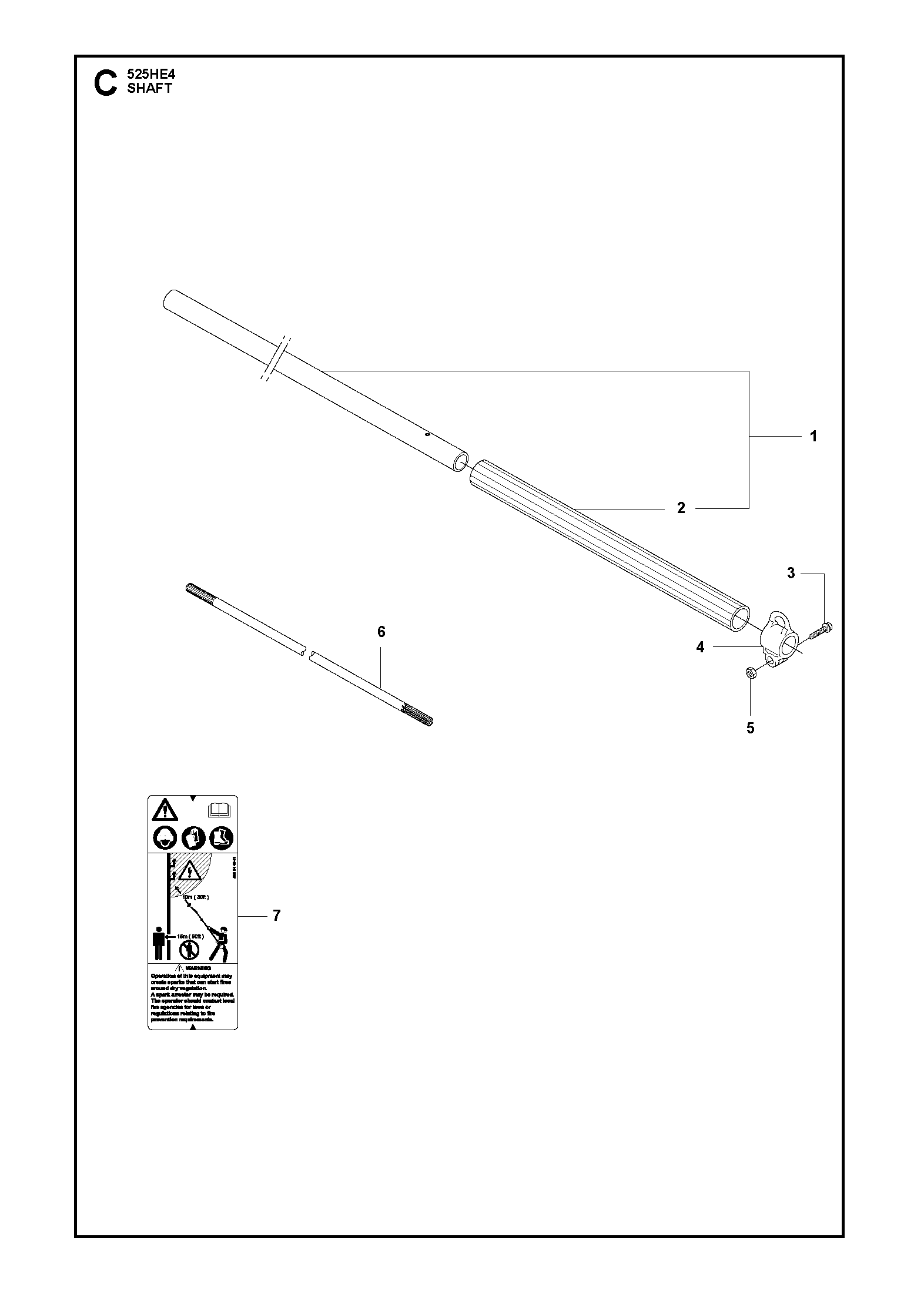 Despiece de EJE — Cortacerco de altura 525HE4
