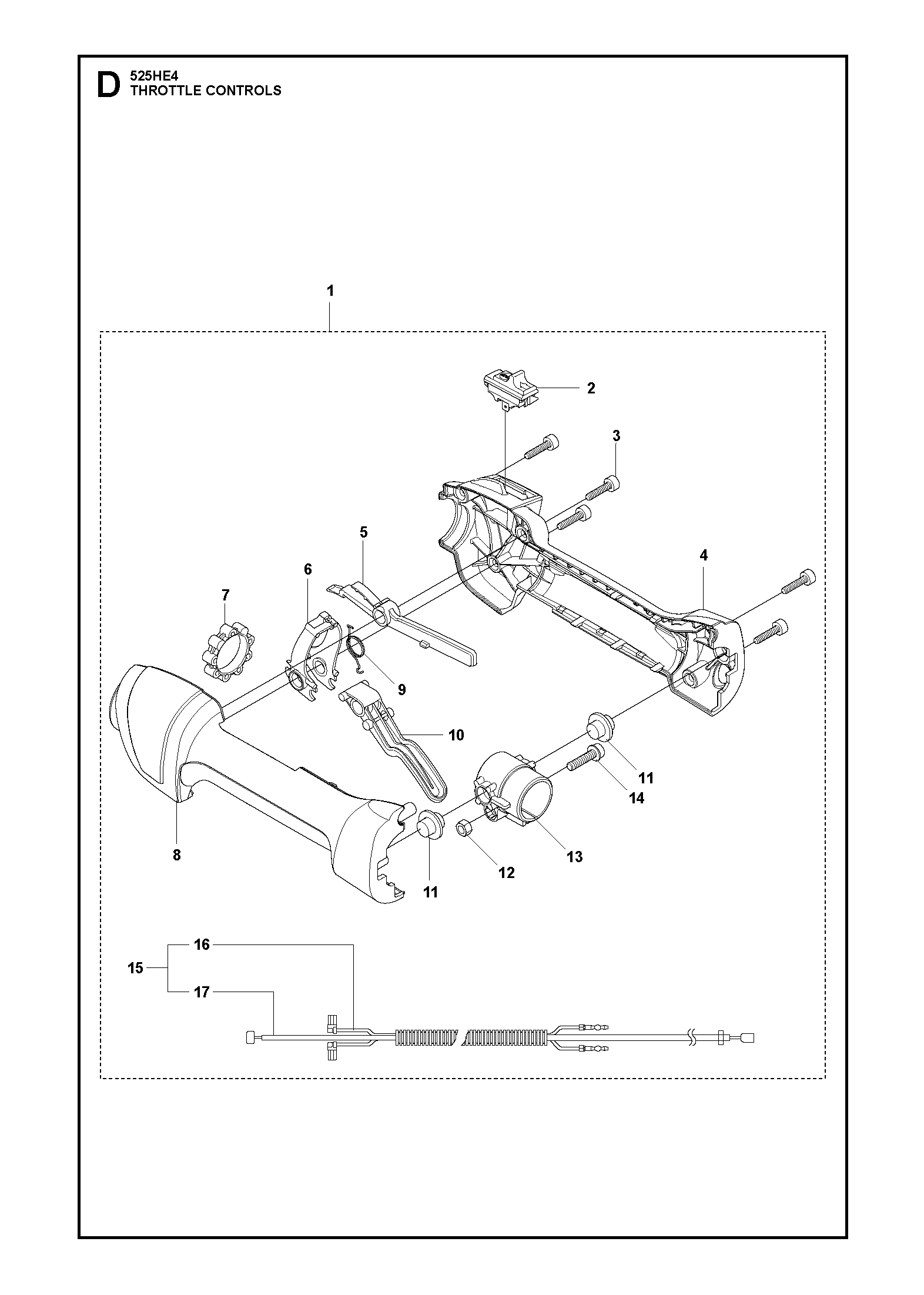 Despiece de MANDOS DE ACELERADOR — Cortacerco de altura 525HE4