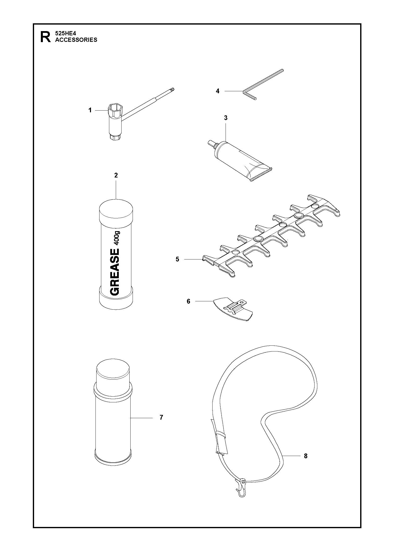Despiece de ACCESORIOS — Cortacerco de altura 525HE4