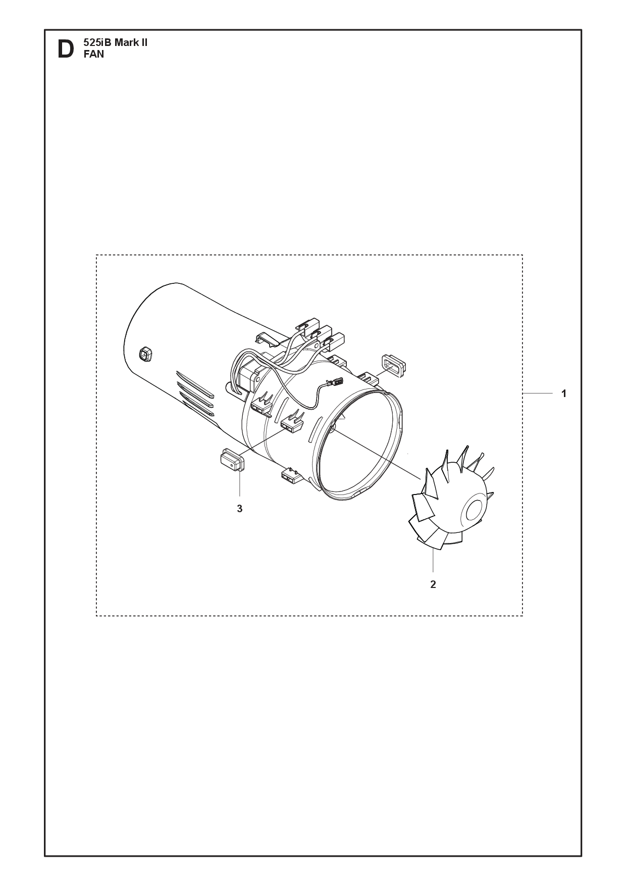 Despiece de VENTILADOR — Sopladora a batería 525iB Mark