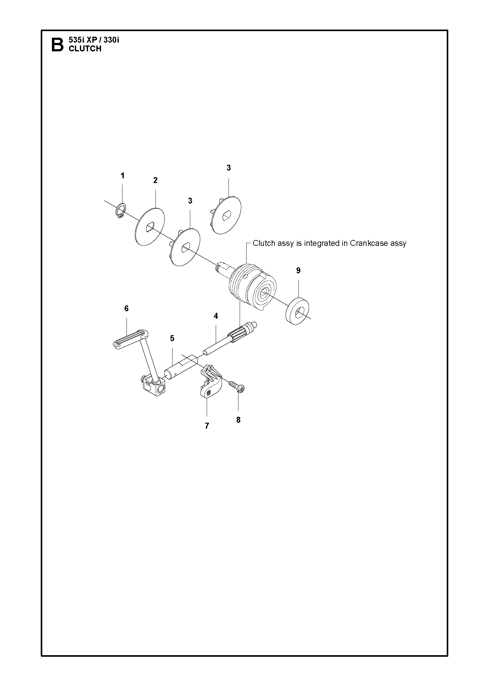 Despiece de EMBRAGUE — Motosierra a batería 535i XP