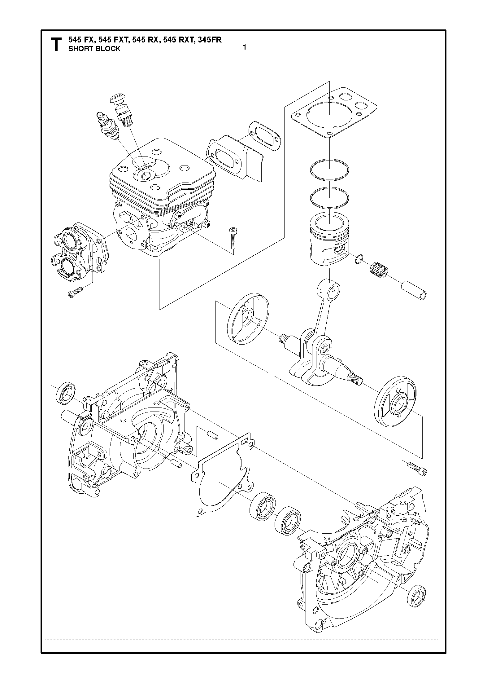 Despiece de MOTOR ALIGERADO — Desmalezadora 545RX