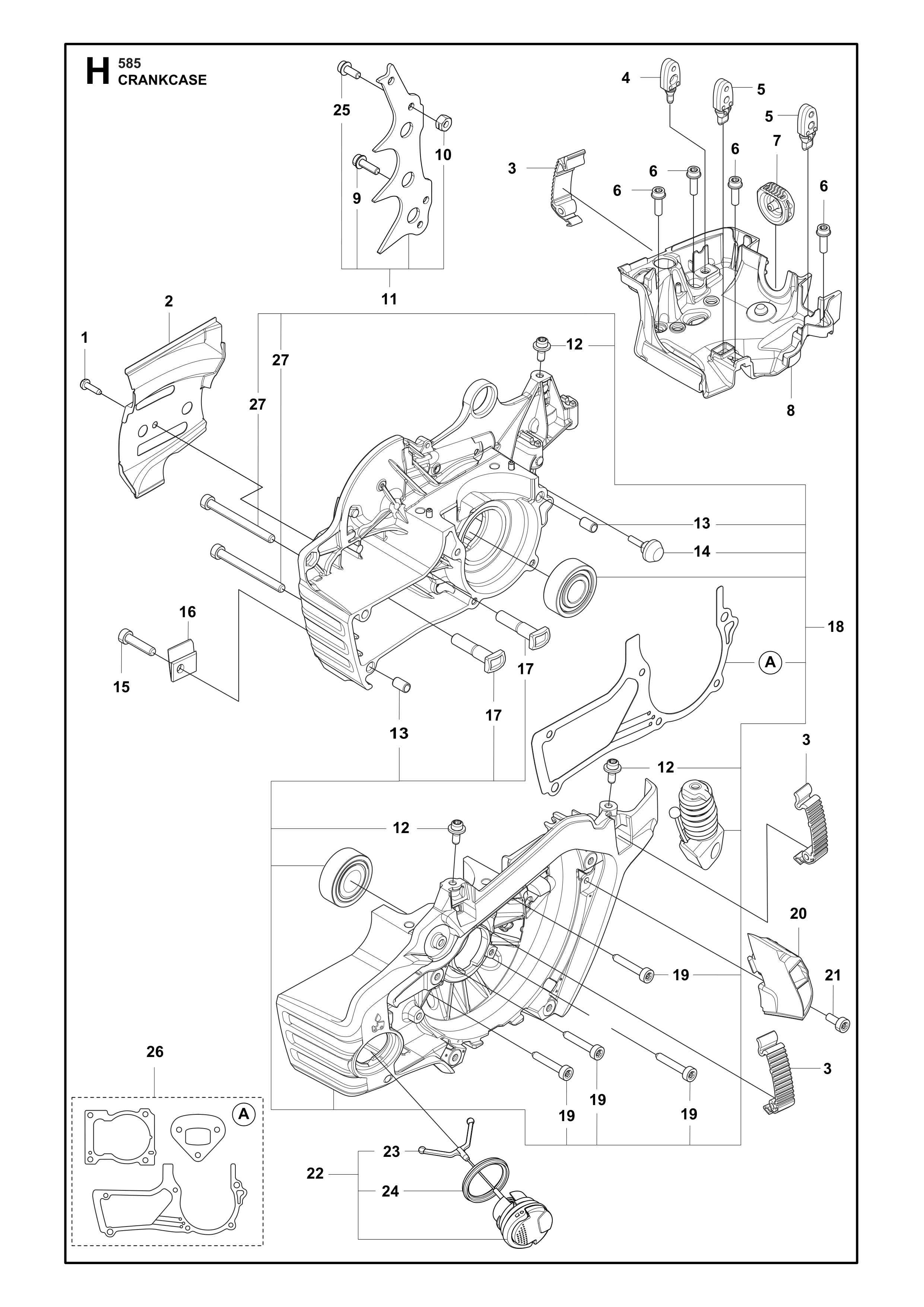 Despiece de CARTER — Motosierra 585