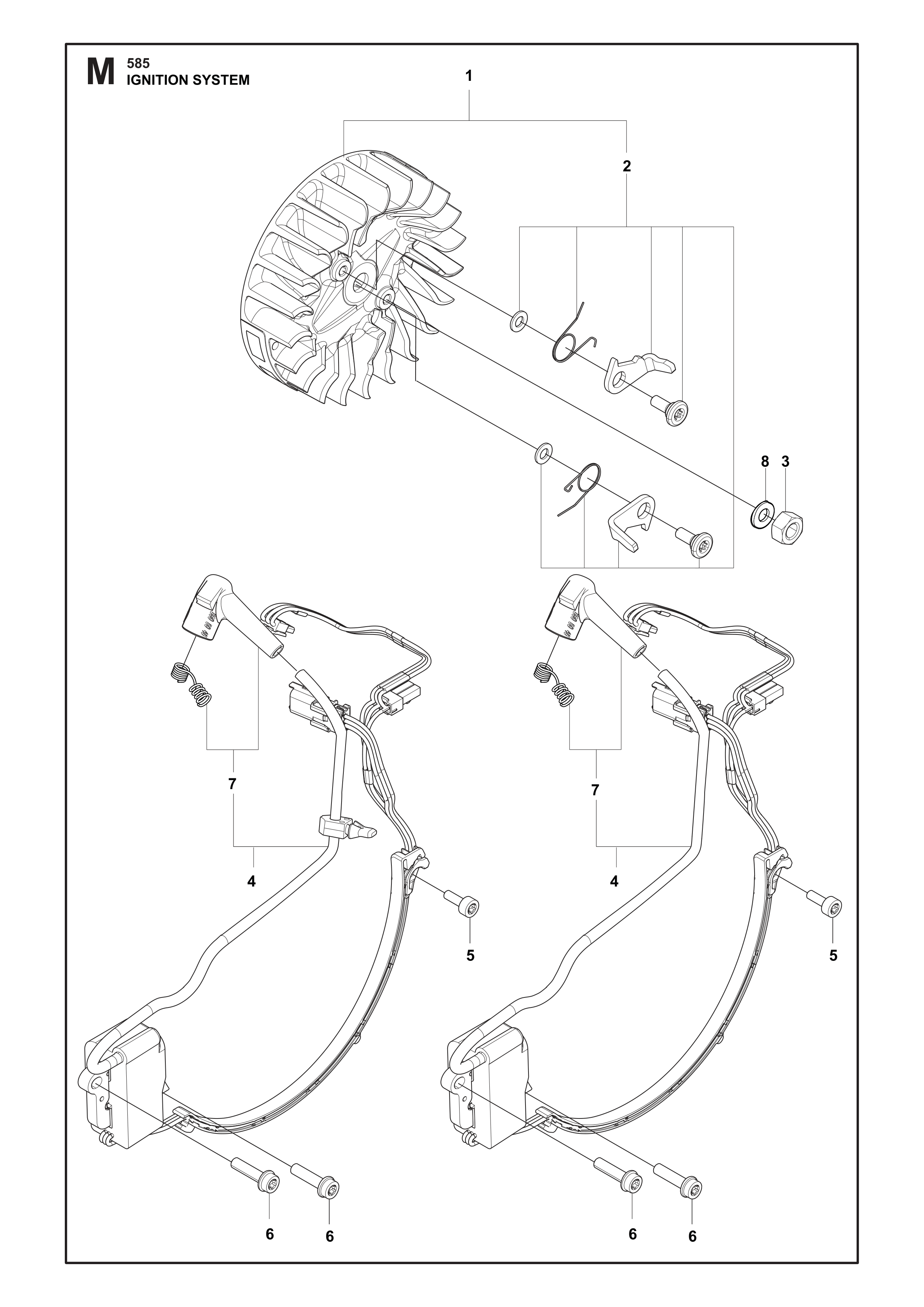 Despiece de SISTEMA DE ENCENDIDO — Motosierra 585