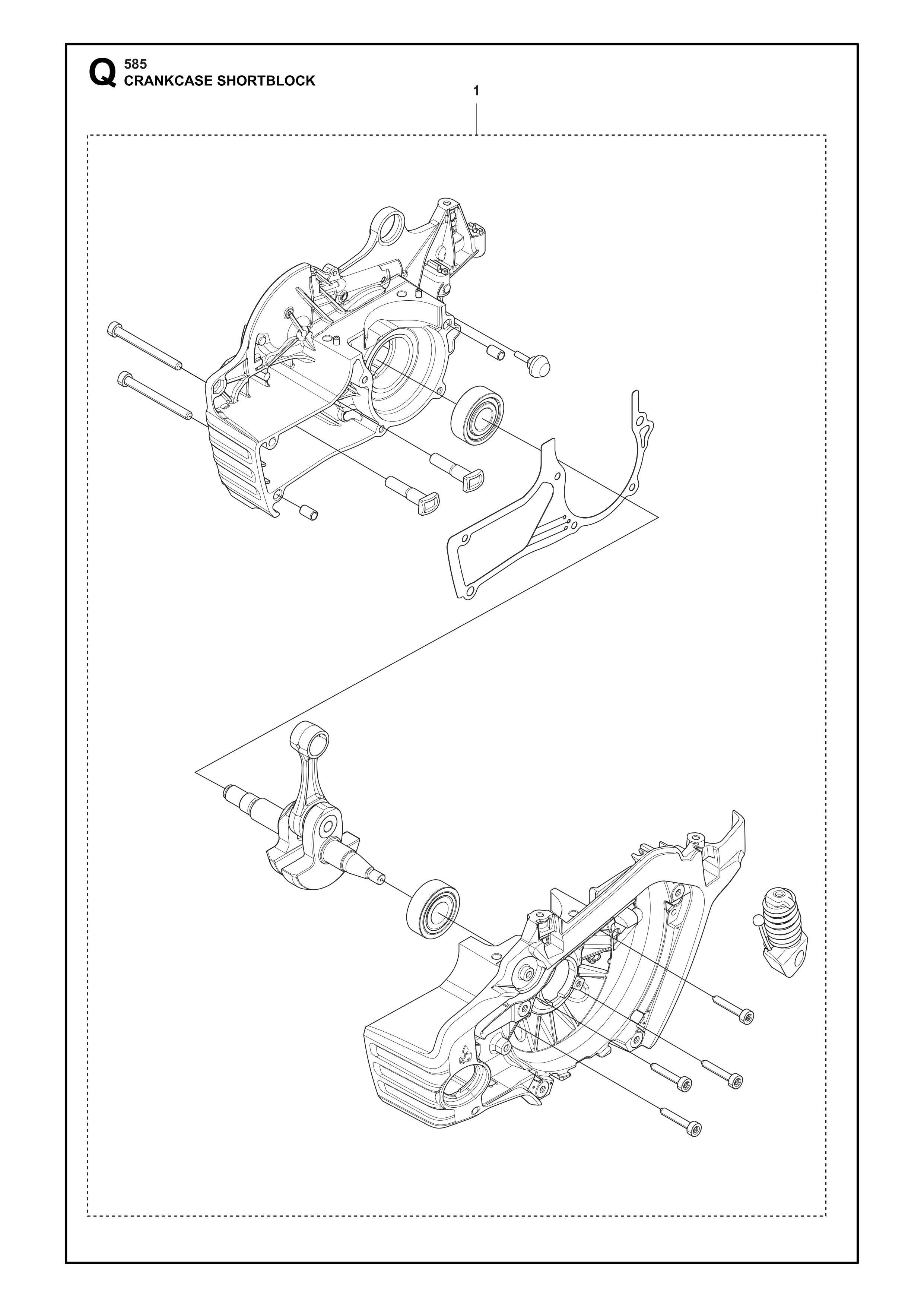 Despiece de MOTOR ALIGERADO — Motosierra 585