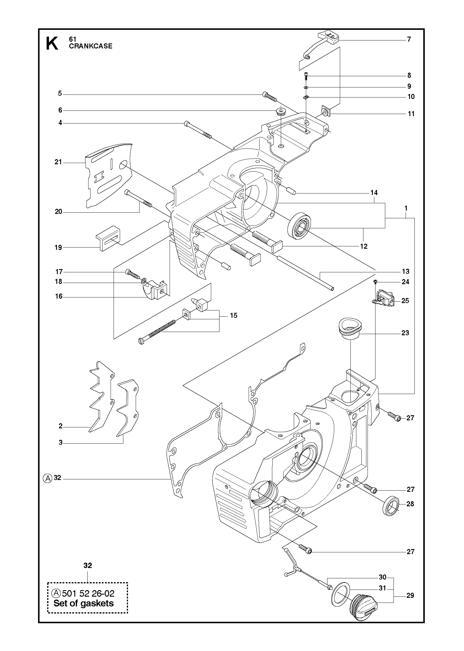 Despiece de CARTER — Motosierra 61