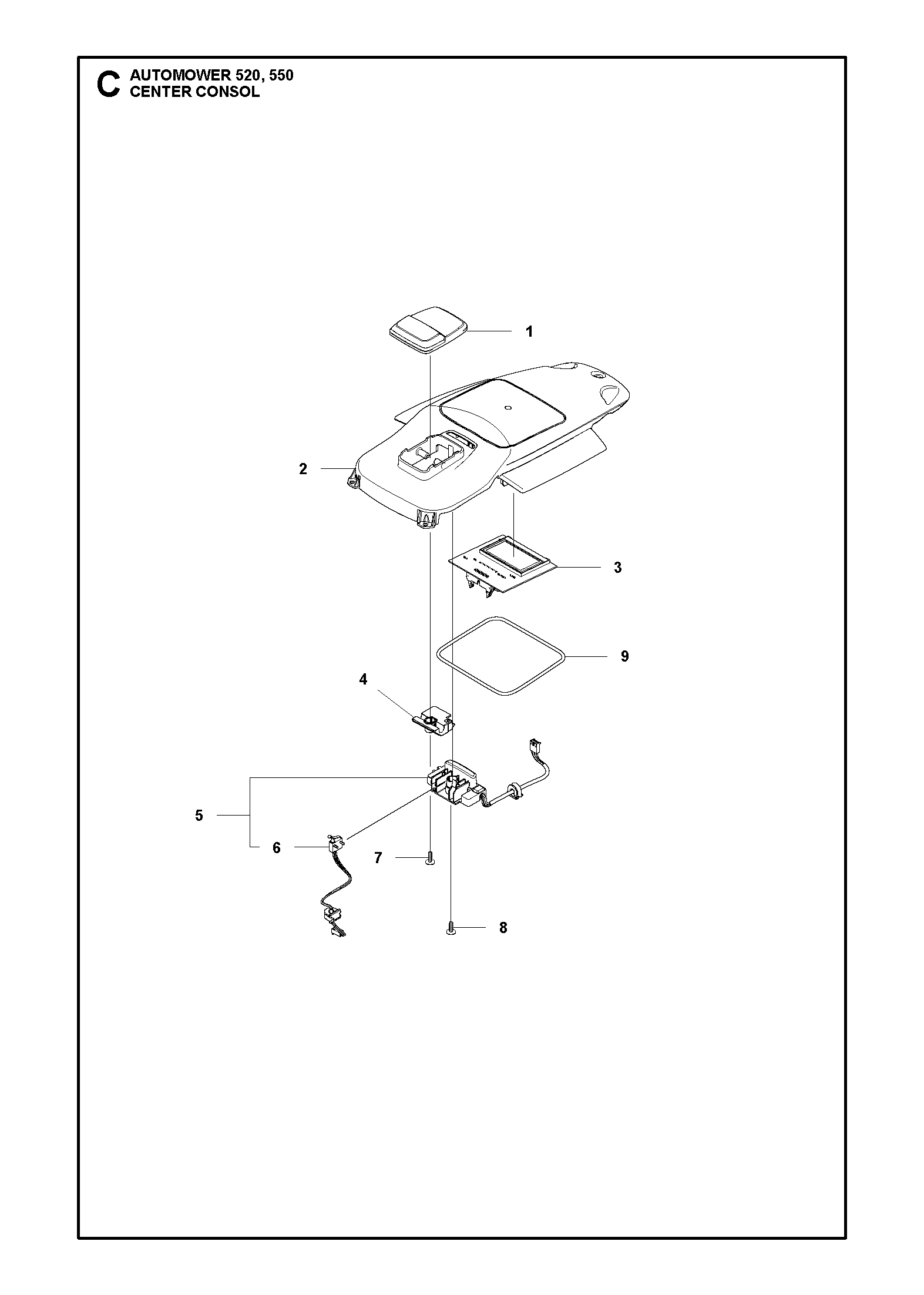 Despiece de CONSOLA — Robot cortacésped AM 550