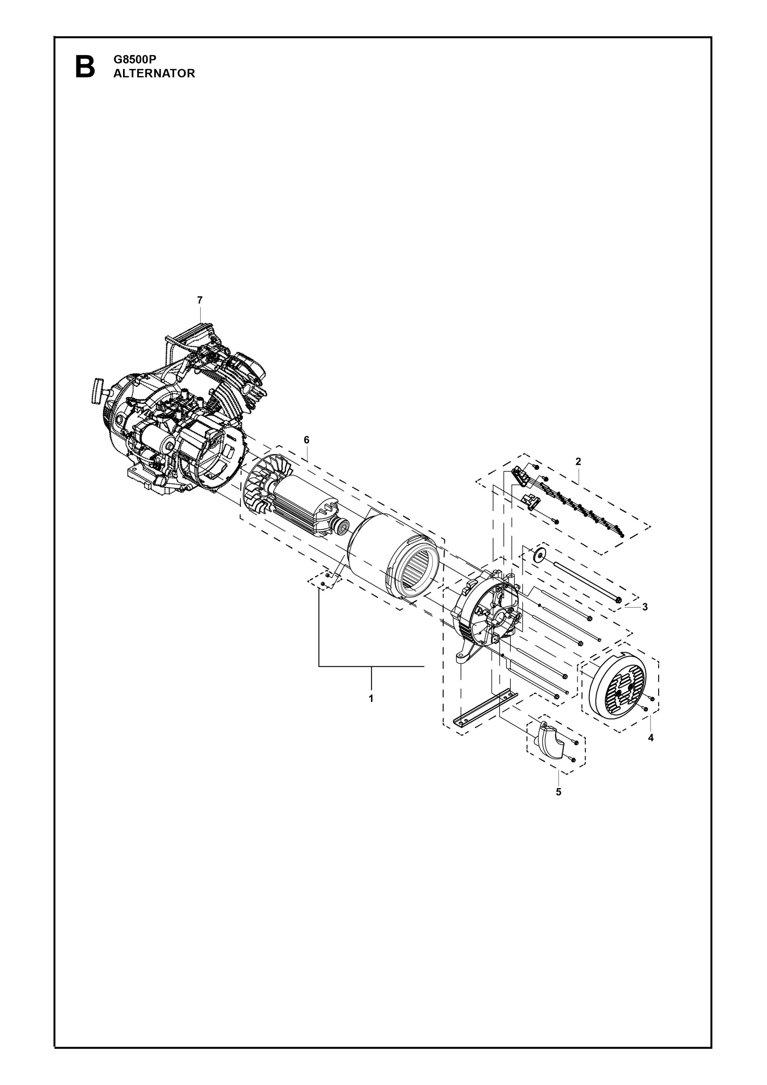 Despiece de ALTERNATOR — Generador G8500P