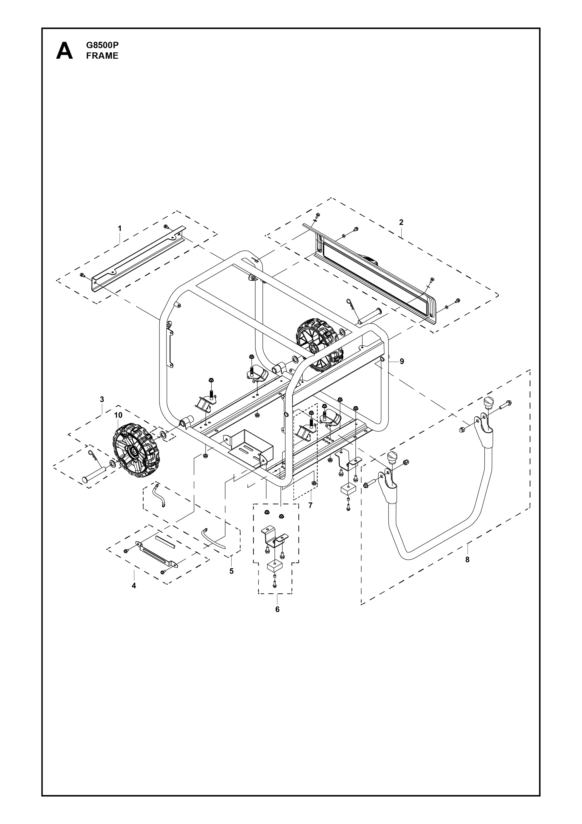 Despiece de BASTIDOR — Generador G8500P
