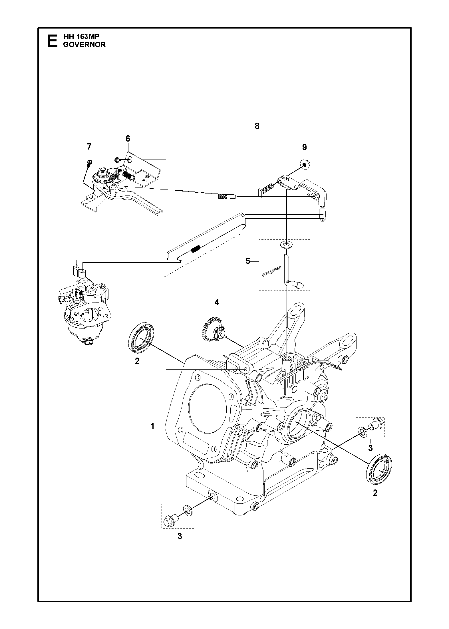 Despiece de GOVERNOR — Motor multipropósito HH163 MP