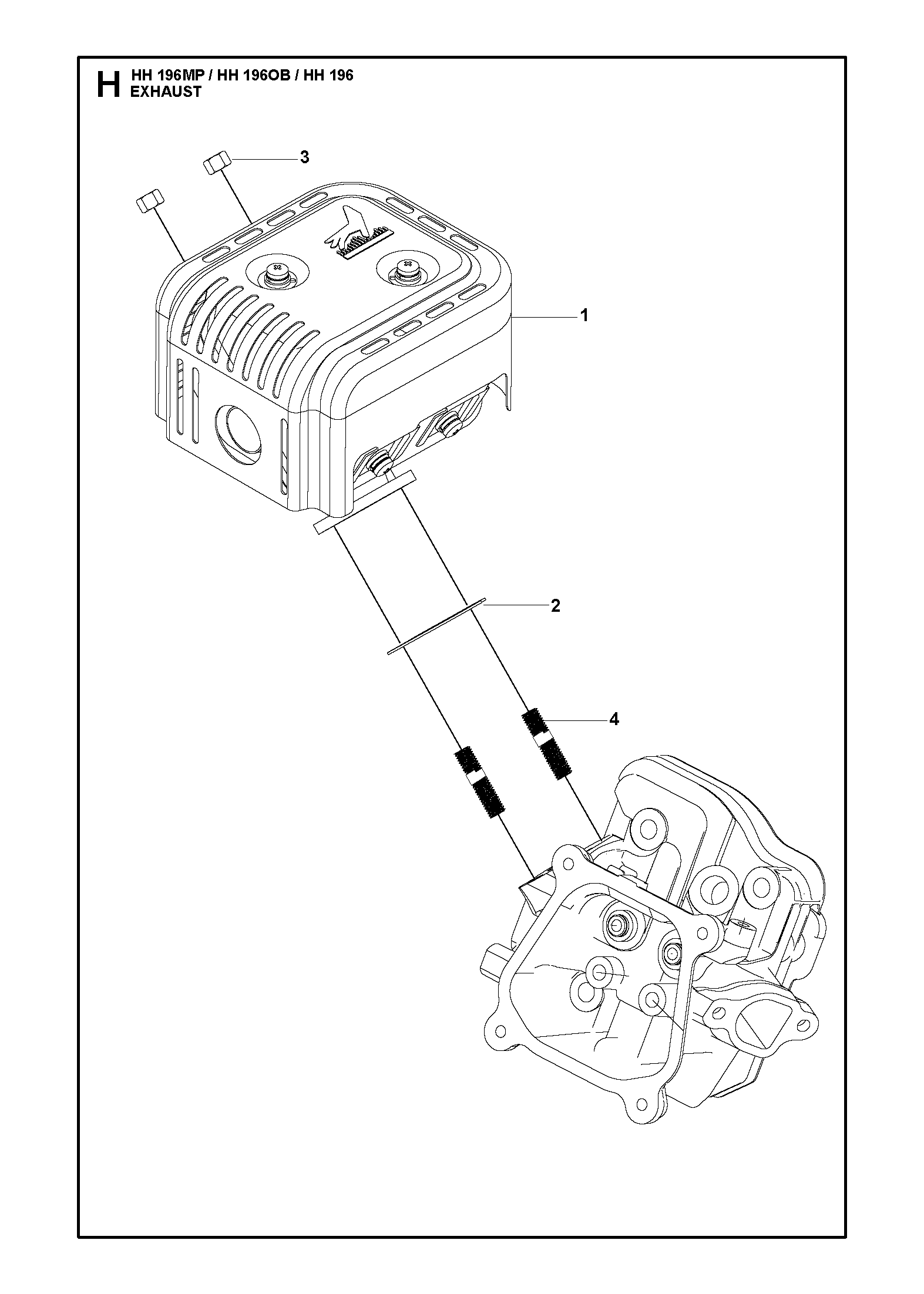 Despiece de ESCAPE — Motor multipropósito HH196 MP