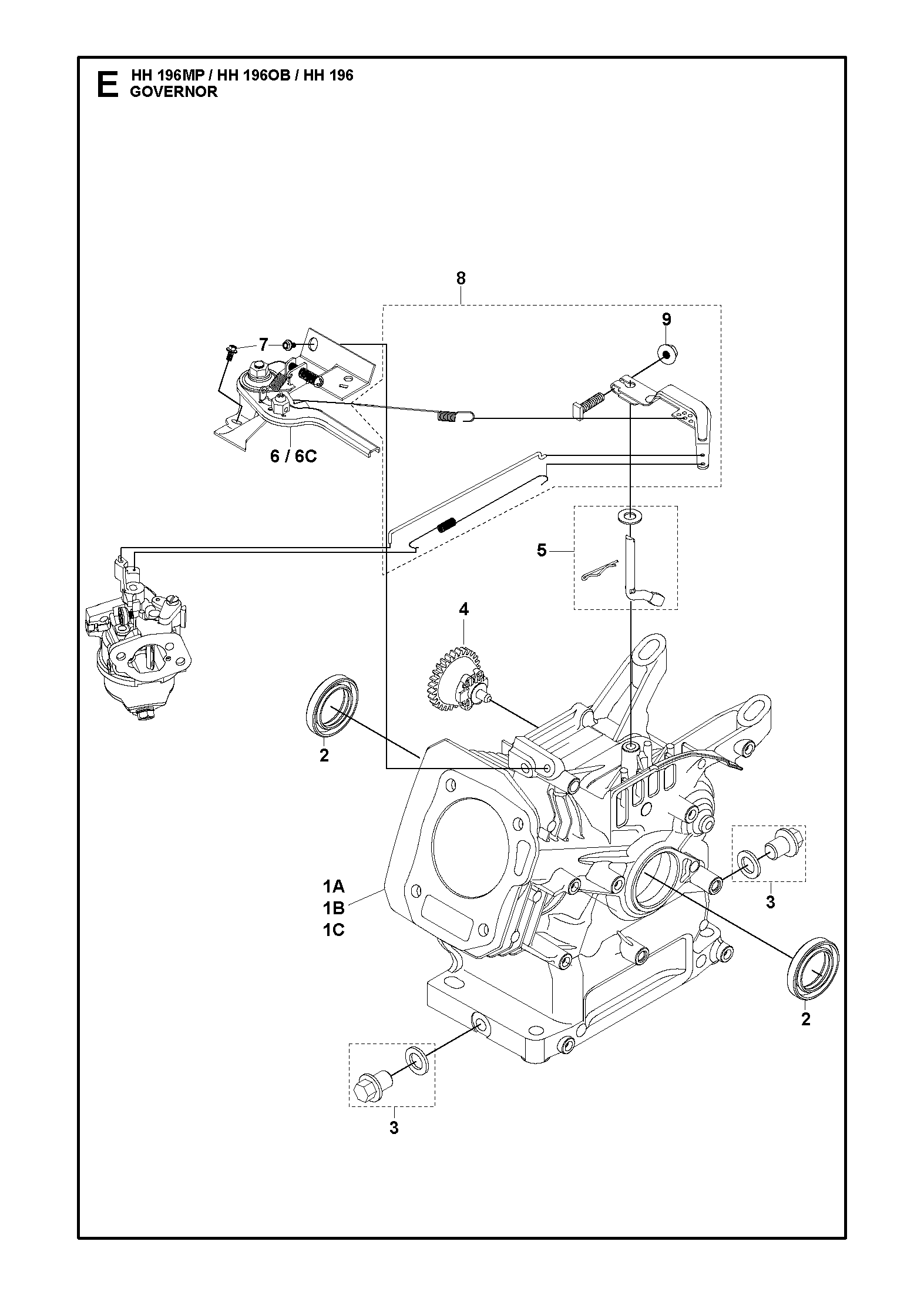 Despiece de GOVERNOR — Motor multipropósito HH196 MP