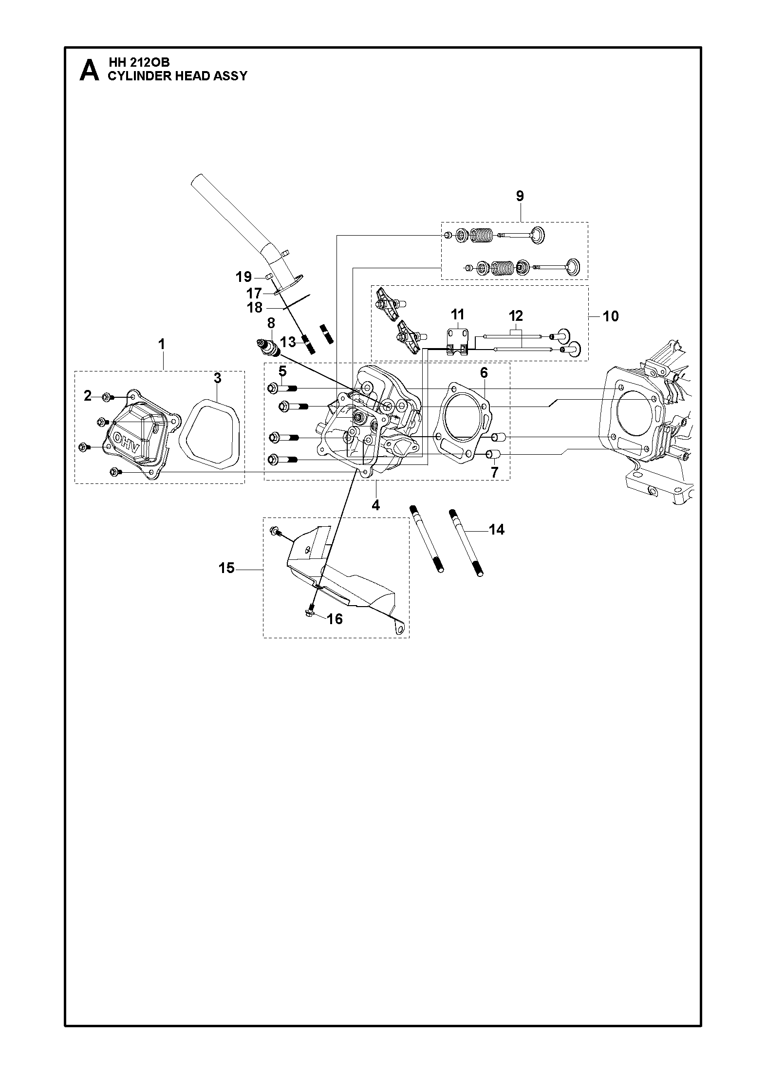 Despiece de CYLINDER HEAD ASSY — Motor náutico HH212 OB