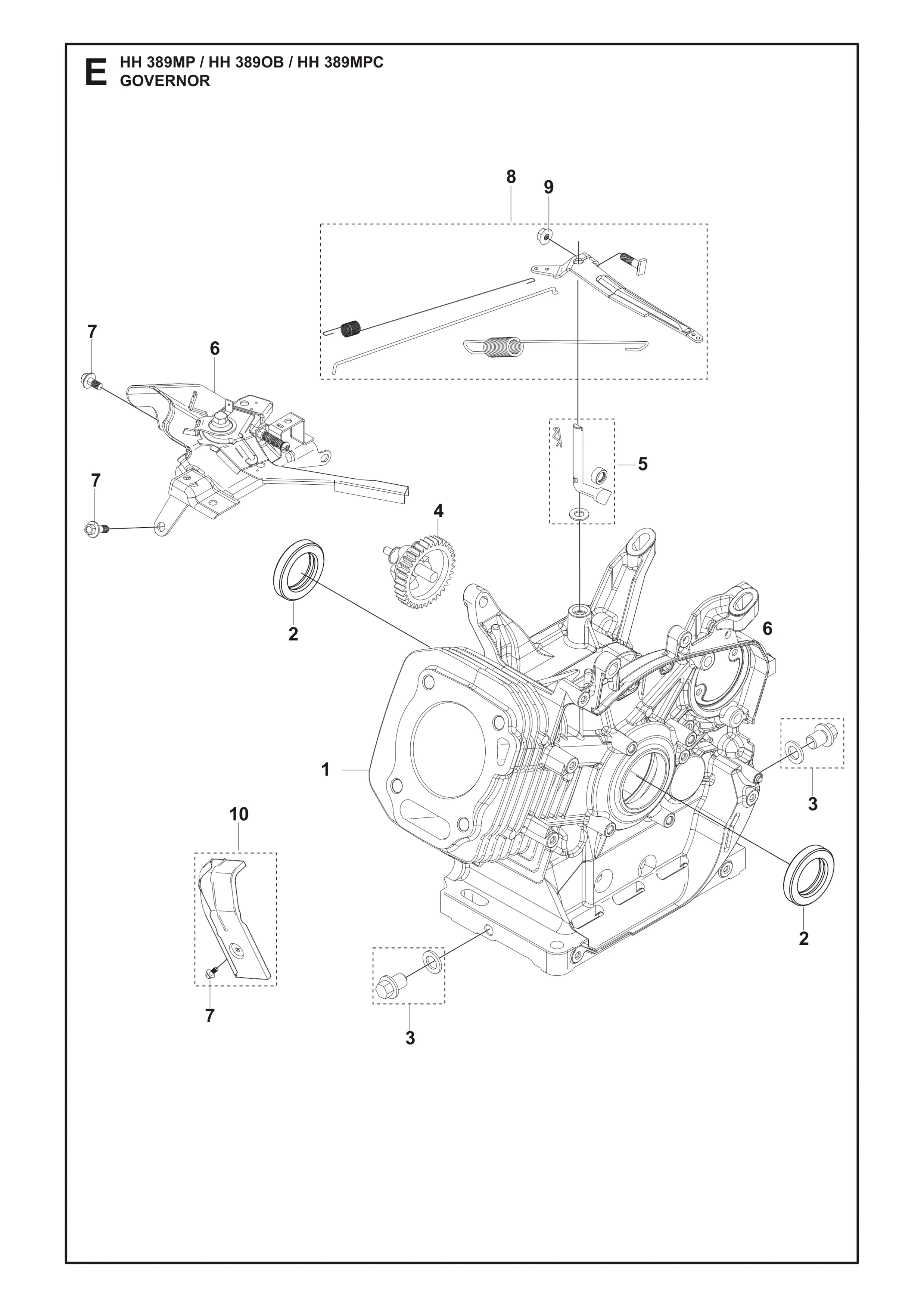 Despiece de GOVERNOR — Motor multipropósito HH389 MP