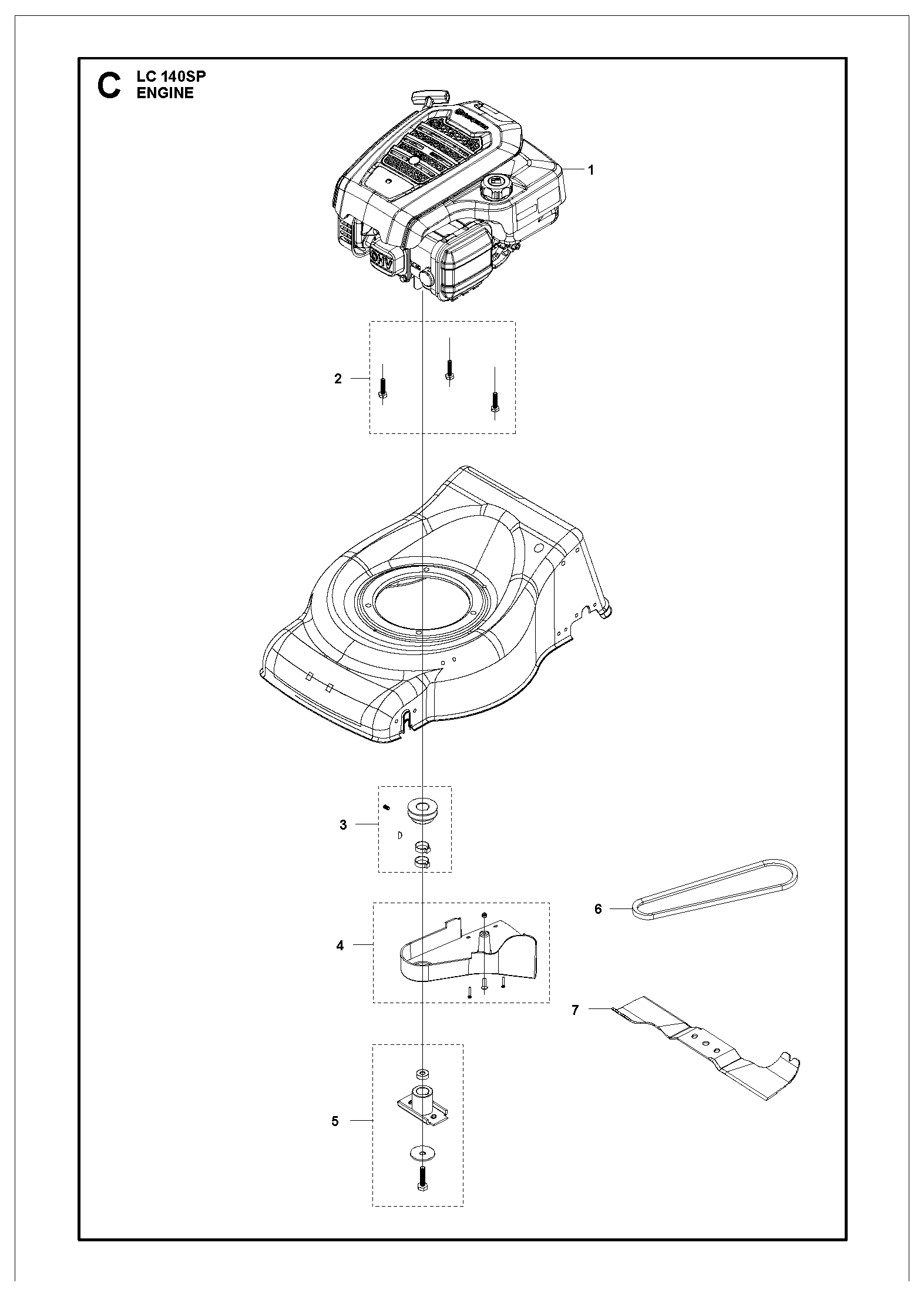 Despiece de MOTOR — Cortacésped LC140S Auto