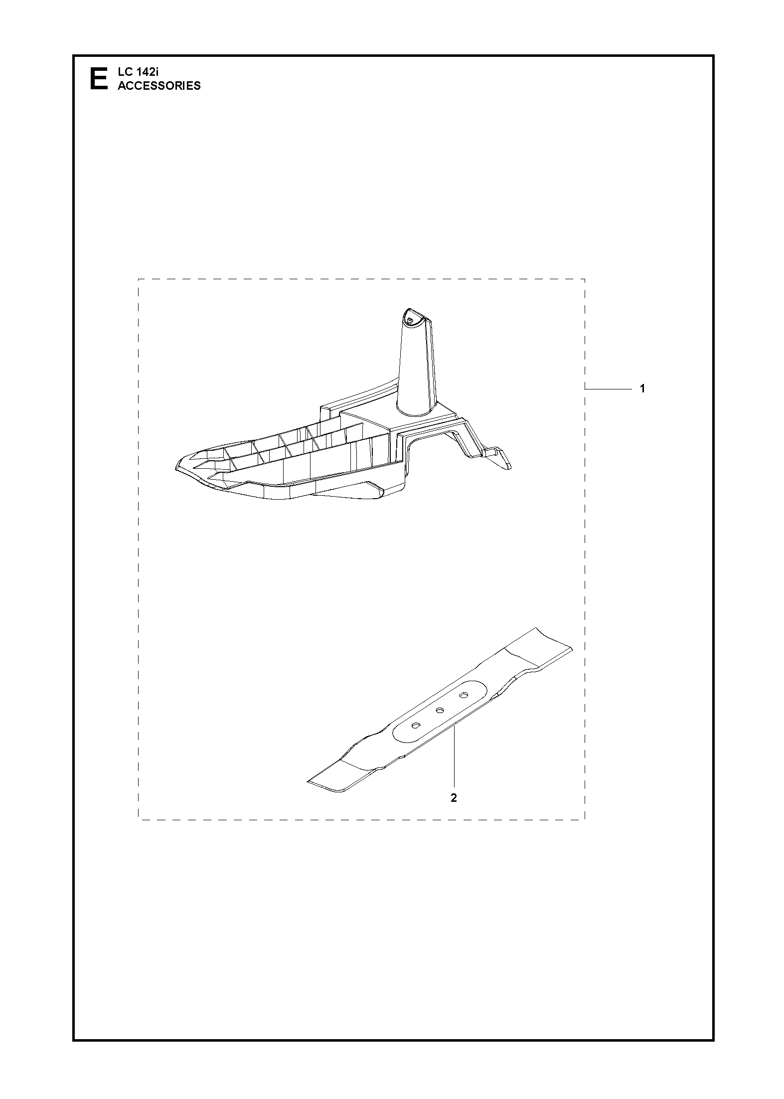 Despiece de ACCESORIOS — Cortacésped a batería LC142i