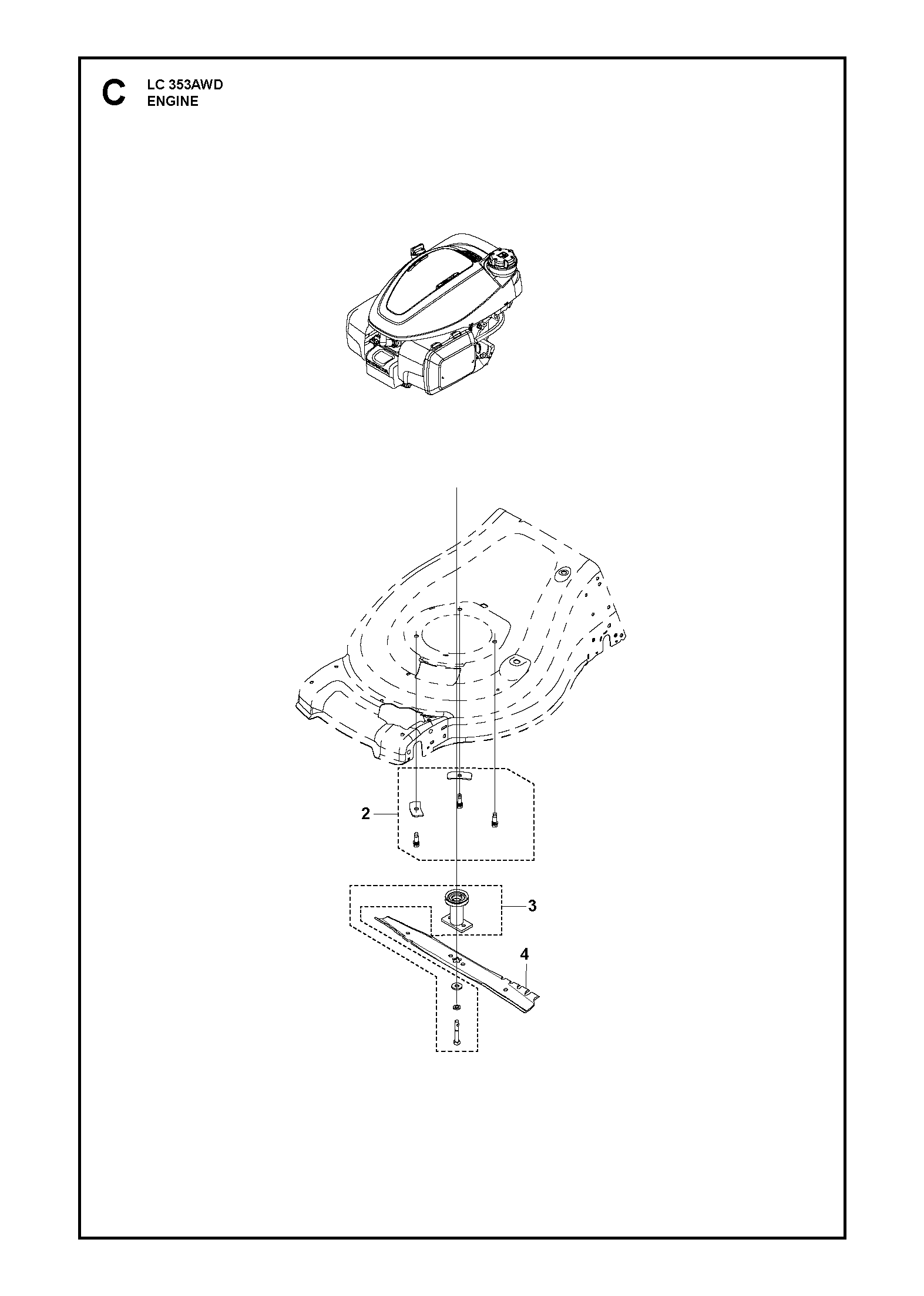 Despiece de MOTOR — Cortacésped LC353AWD