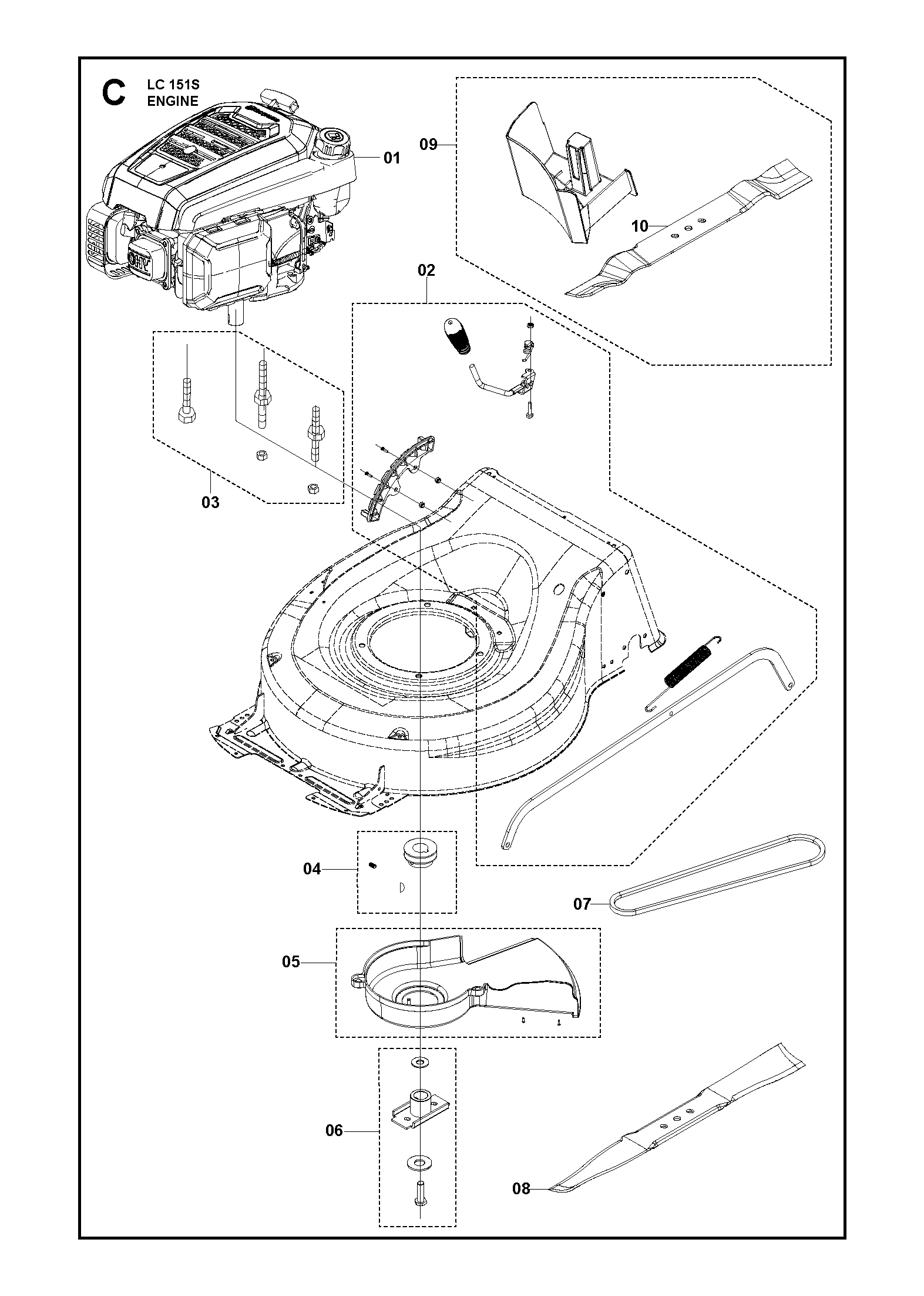 Despiece de MOTOR — Cortacésped LC151S Auto