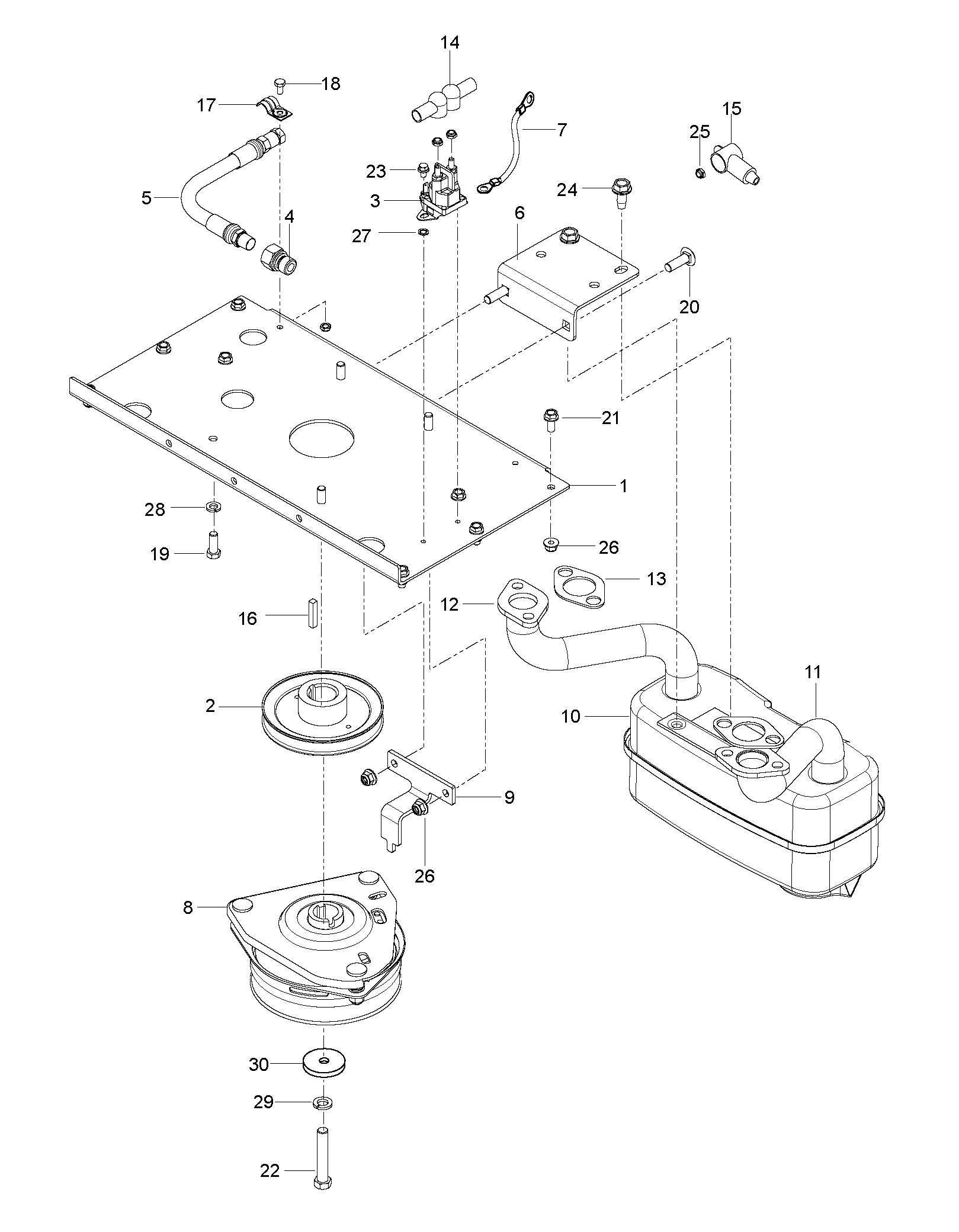 Despiece de BASE MOTOR — Radio cero MZ54S