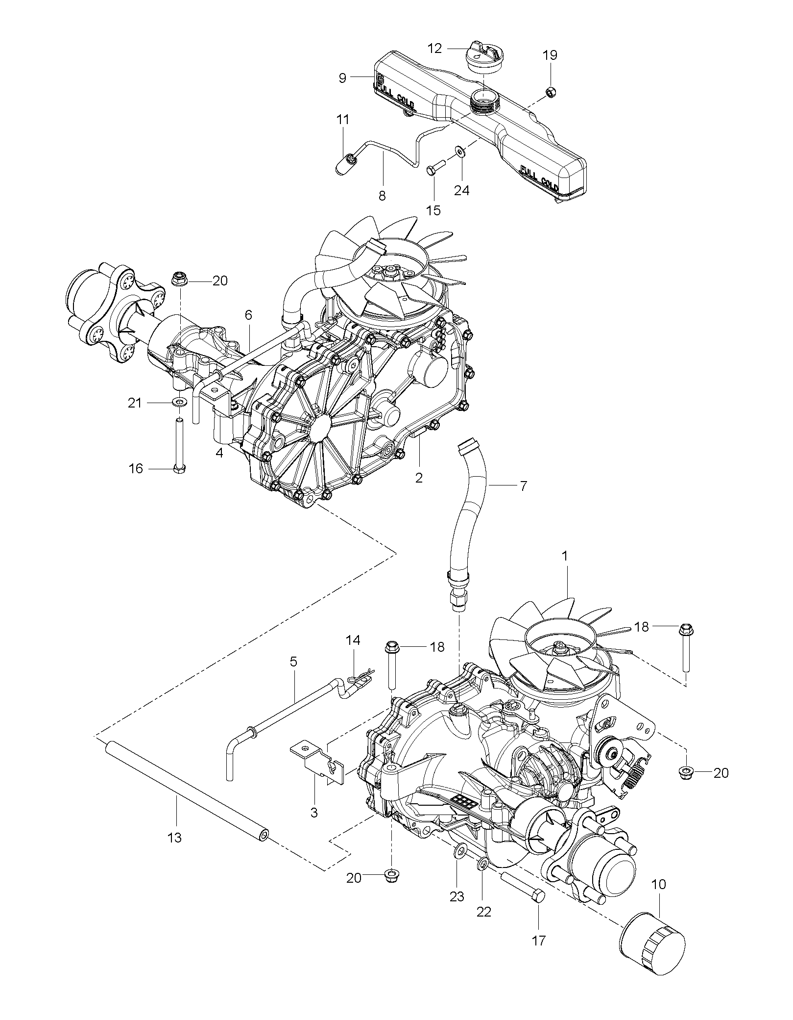 Despiece de MOTOR BOMBA HIDRÁULICA — Radio cero MZ54S