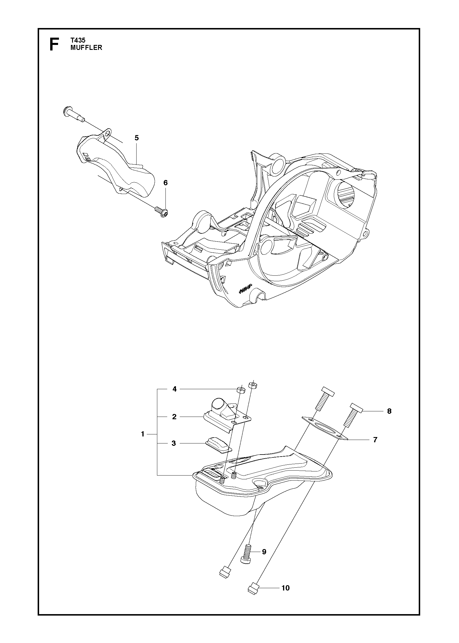 Despiece de SILENCIADOR — Motosierra T435