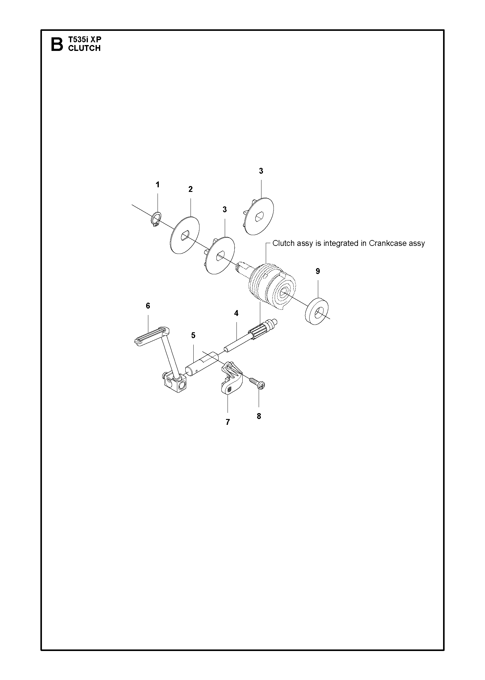 Despiece de EMBRAGUE — Motosierra a batería T535i XP