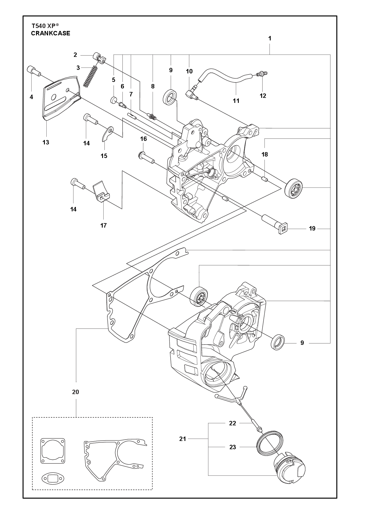 Despiece de CARTER — Motosierra T540 Mark III
