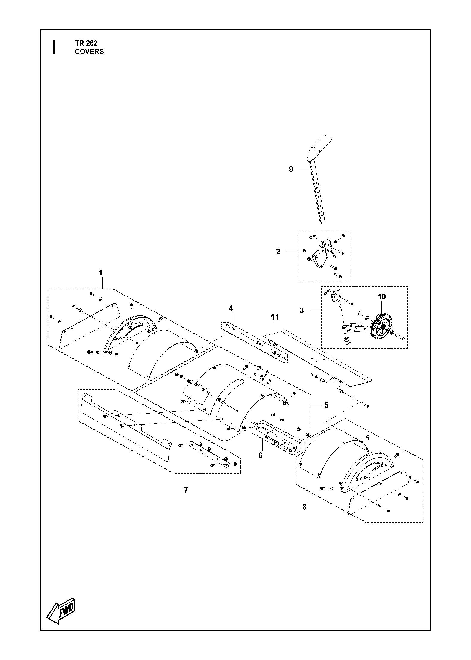 Despiece de COVERS — Motocultivador TR 262
