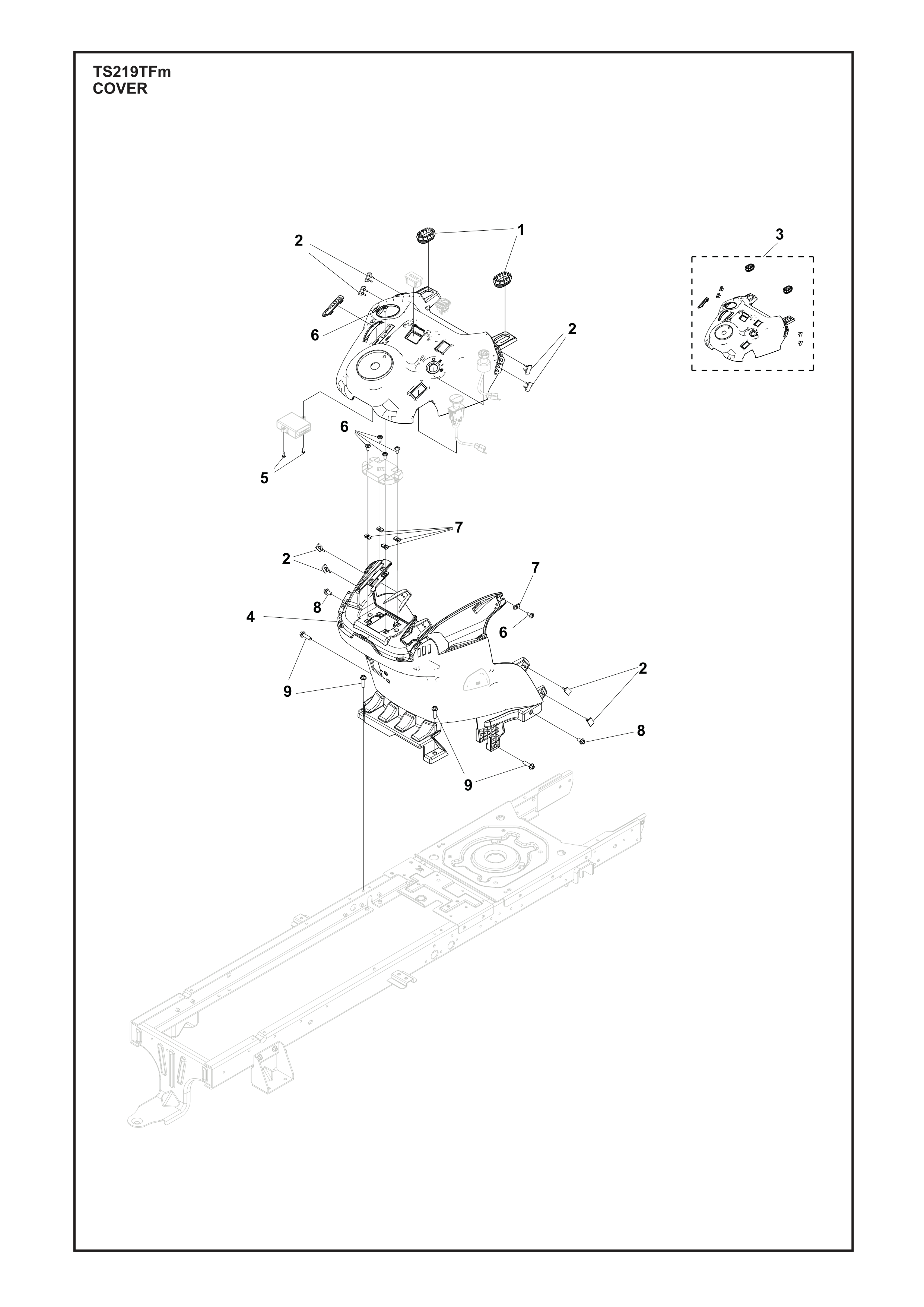 Despiece de TAPA — Minitractor TS 219 TFM