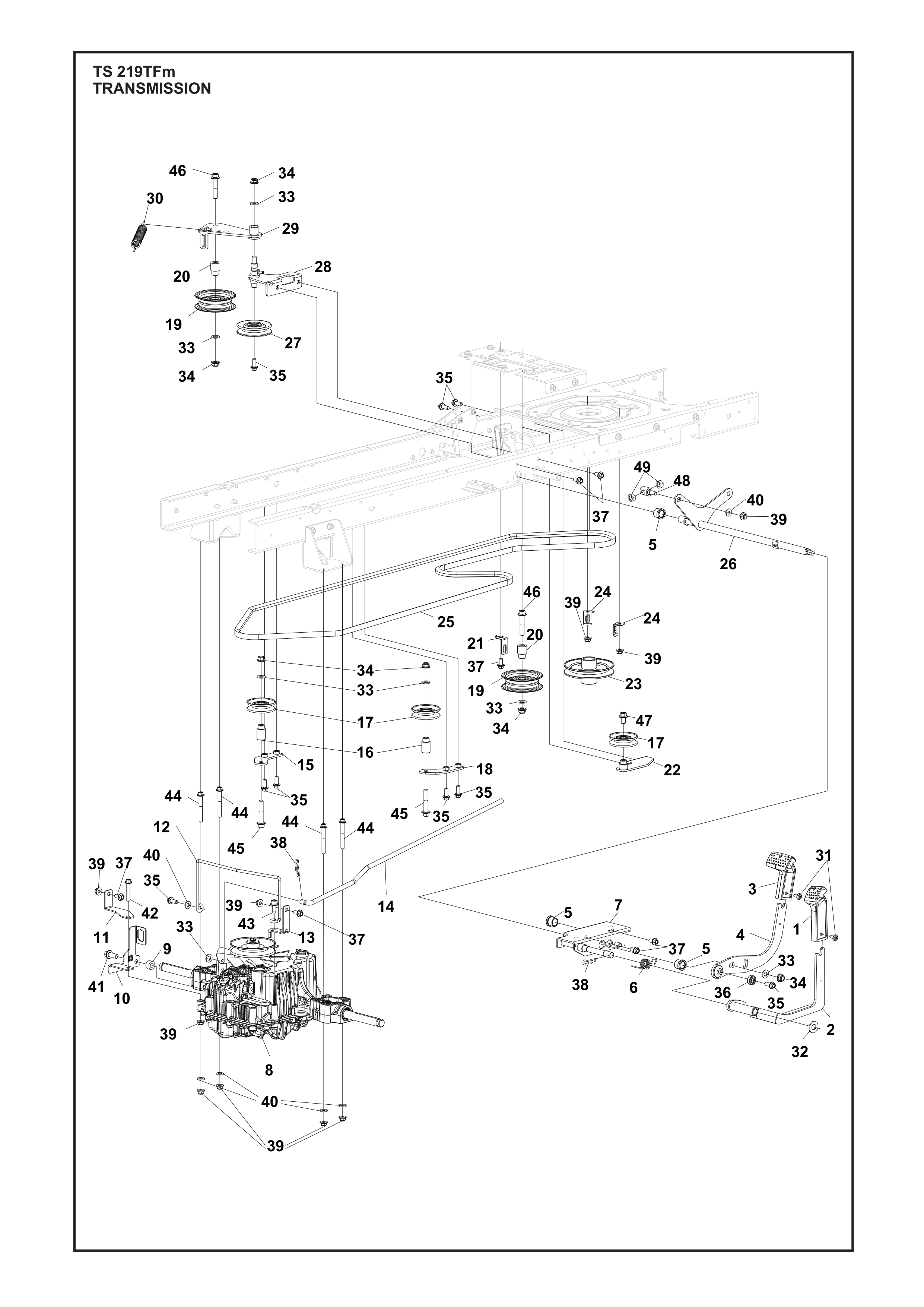 Despiece de TRANSMISIÓN — Minitractor TS 219 TFM