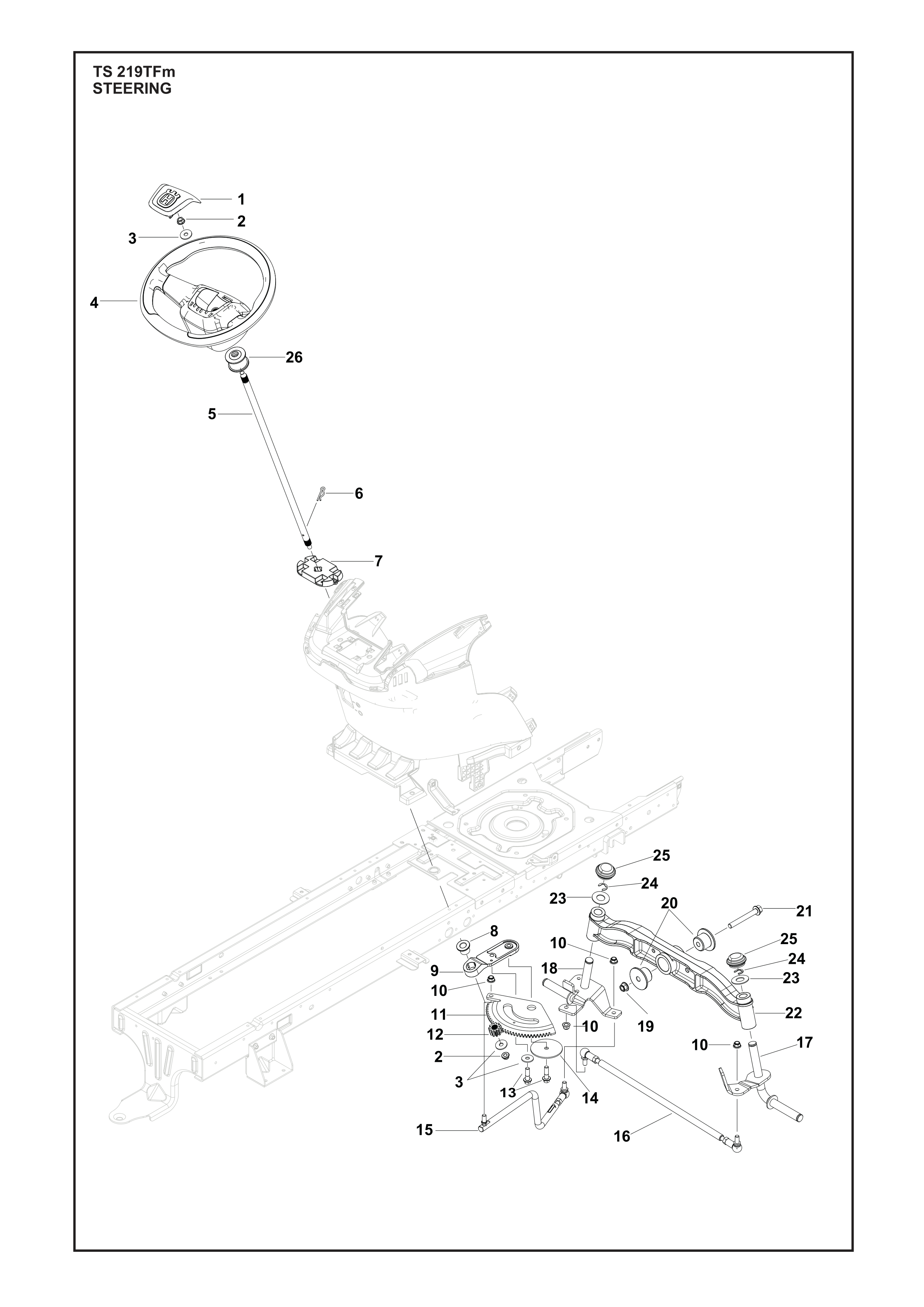 Despiece de DIRECCIÓN — Minitractor TS 219 TFM