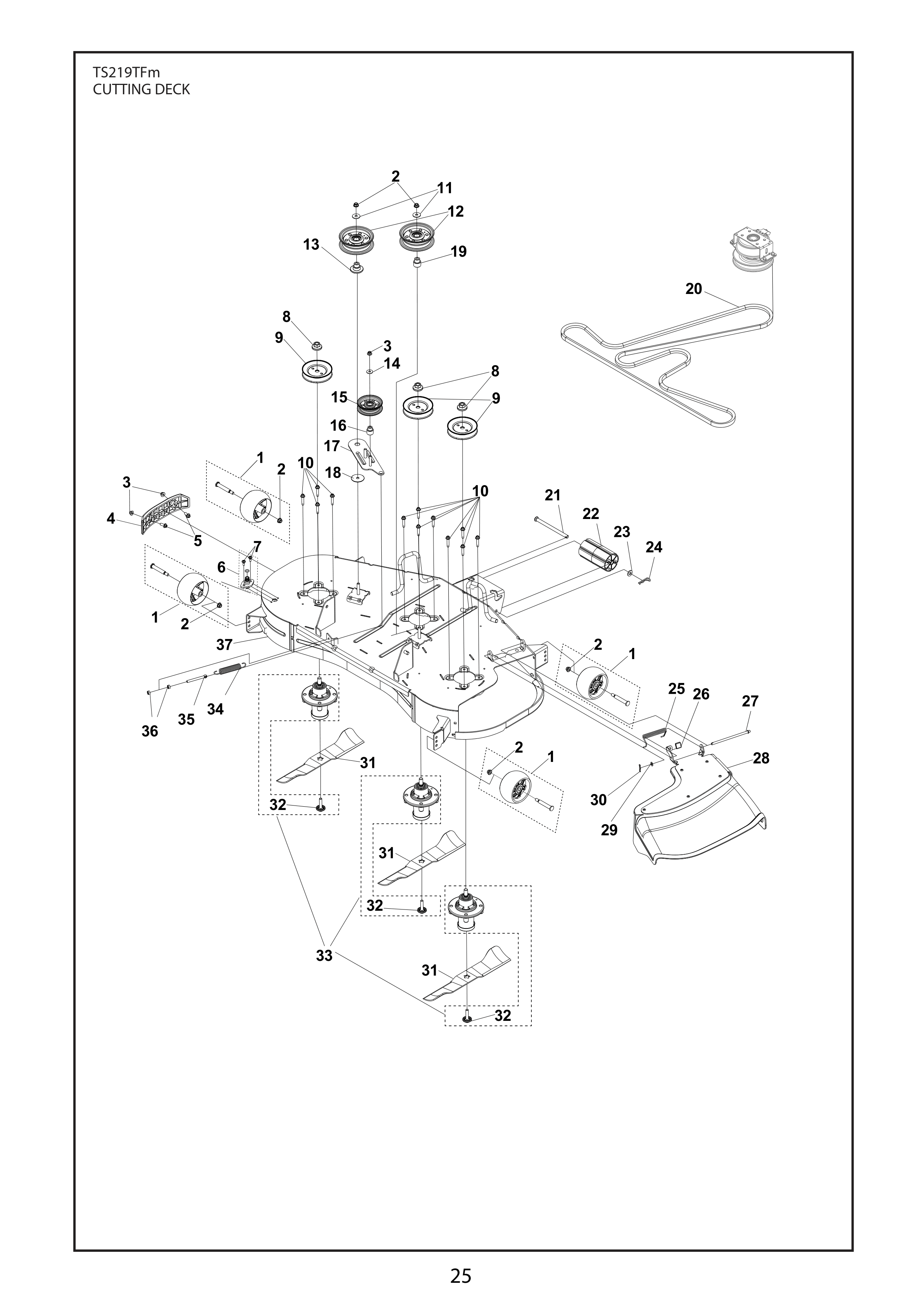 Despiece de EQUIPO DE CORTE — Minitractor TS 219 TFM
