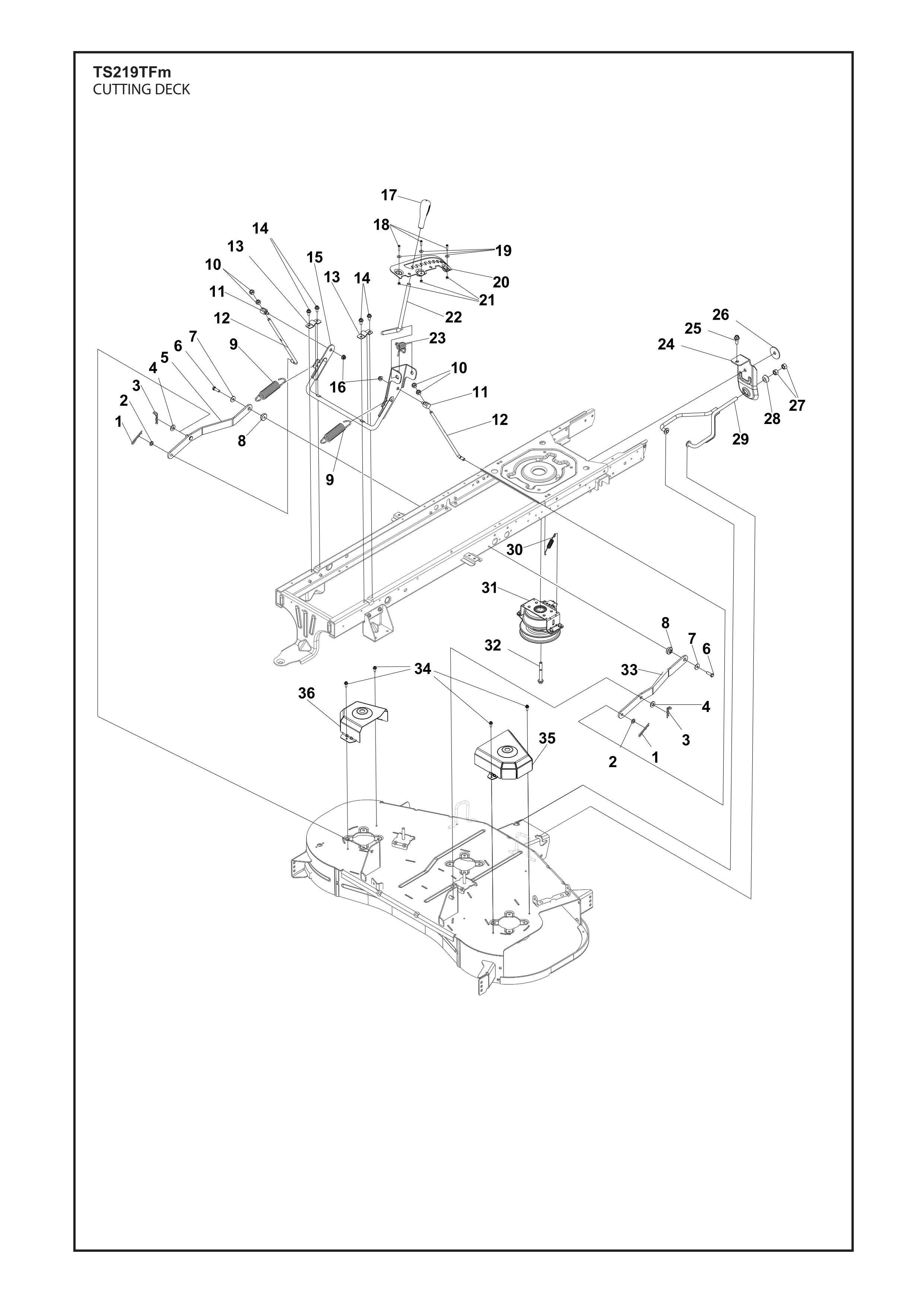 Despiece de EQUIPO DE CORTE — Minitractor TS 219 TFM