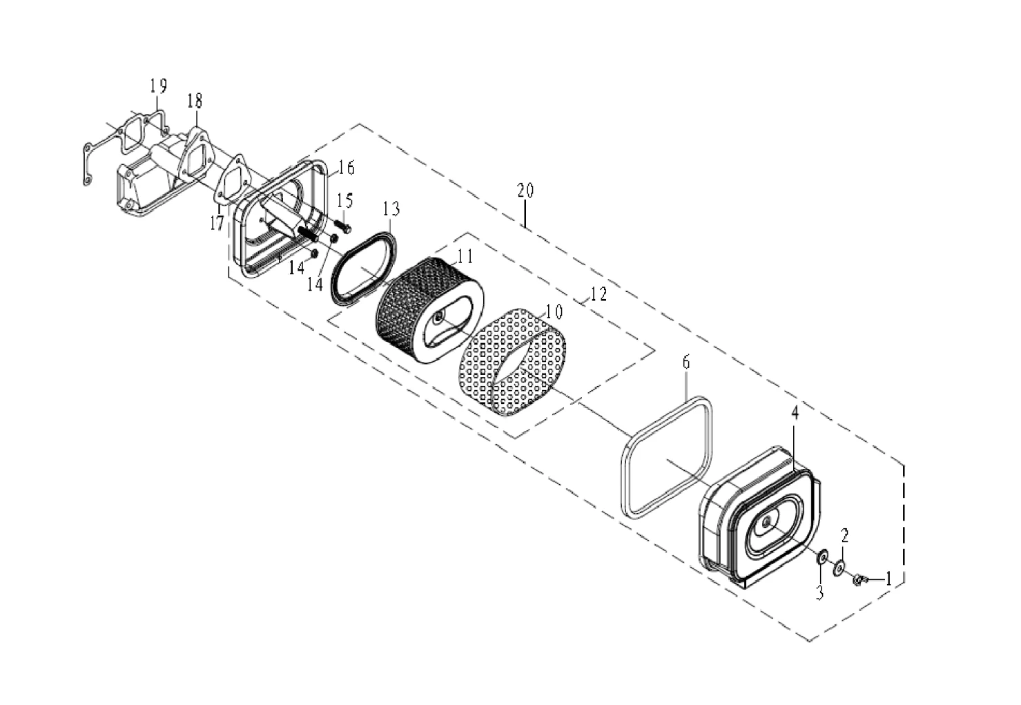 Despiece de INTAKE SYSTEM — Motobomba W100D