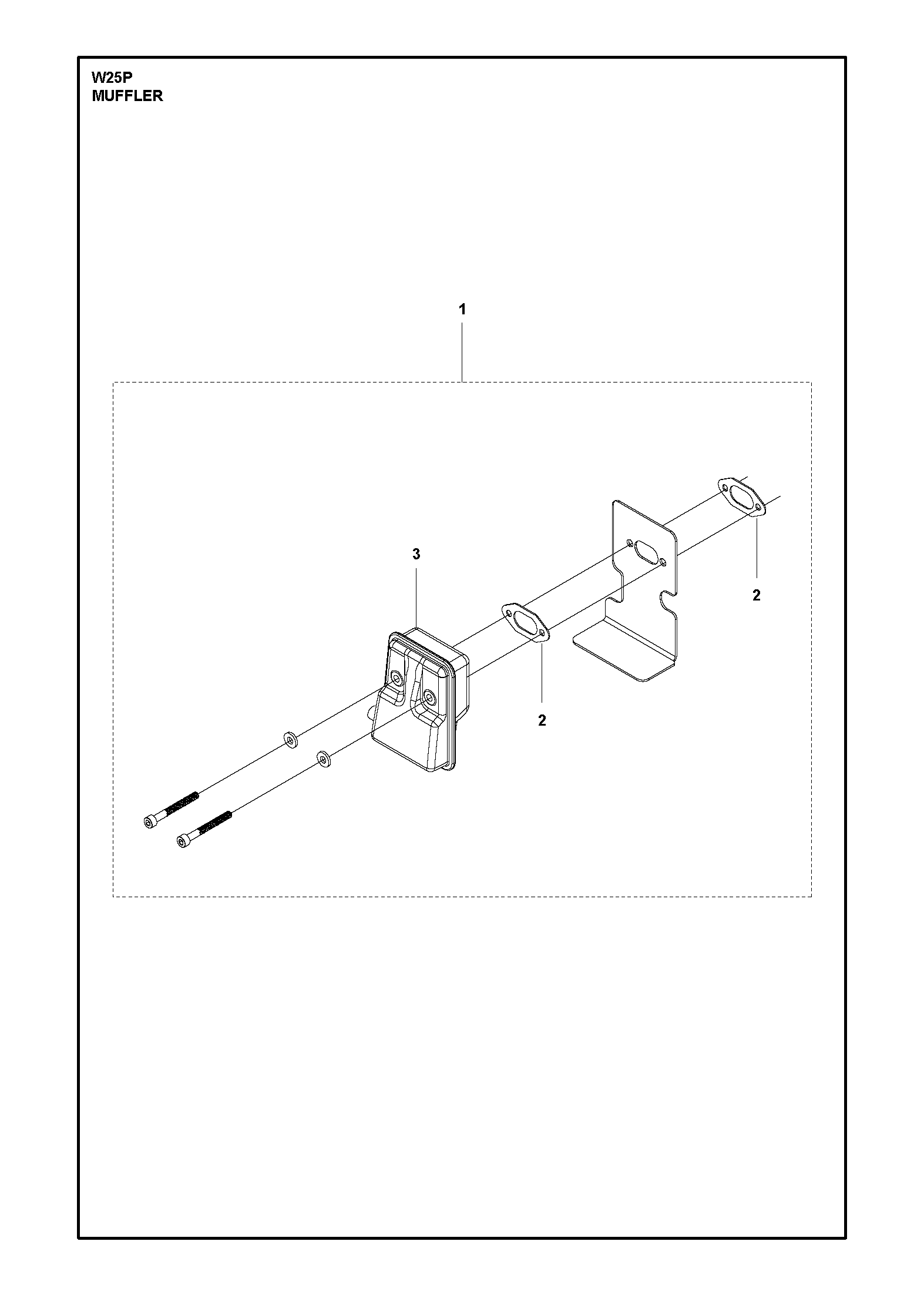 Despiece de SILENCIADOR — Motobomba W25P